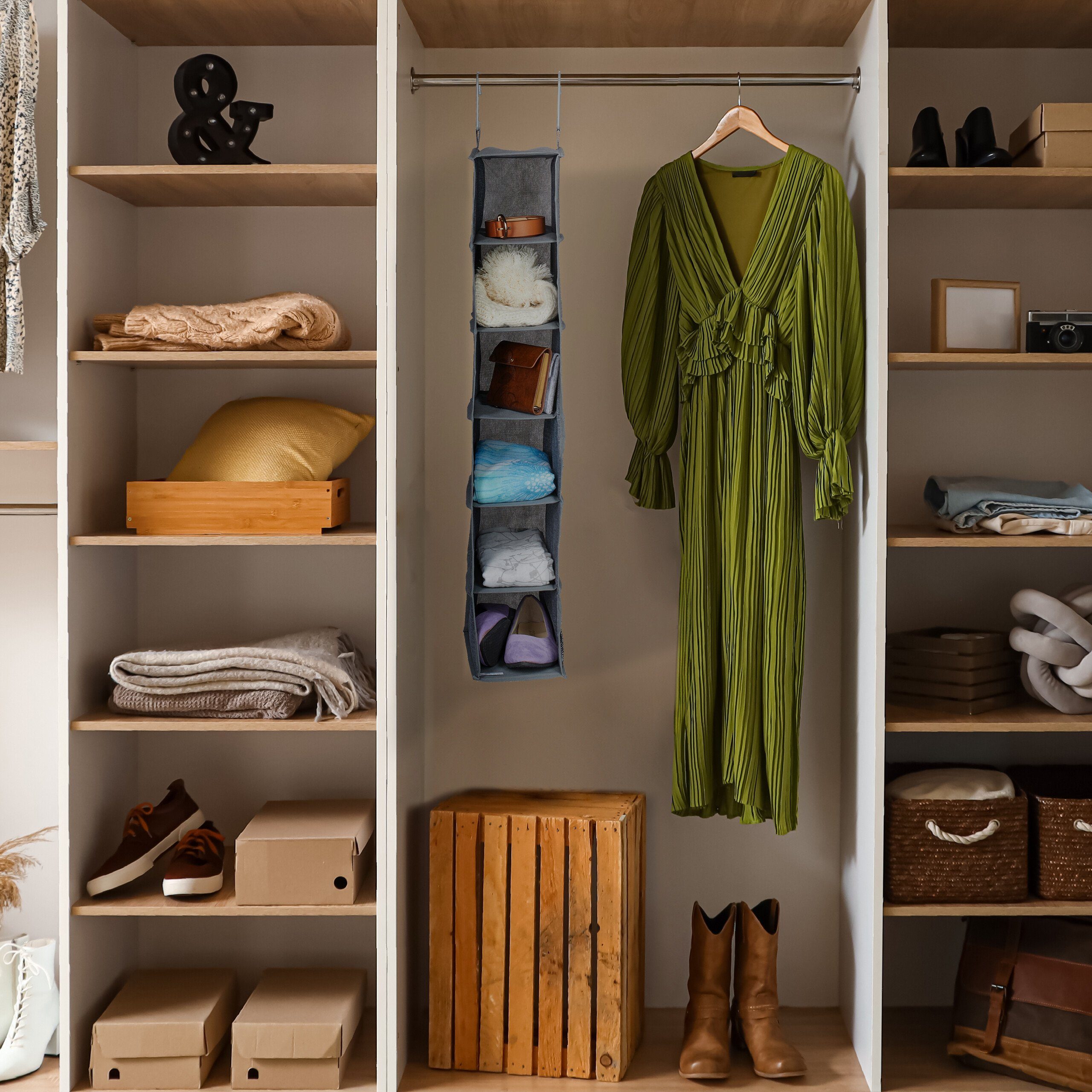 relaxdays Hängeaufbewahrung Kleiderschrank Hängeregal mit 6 günstig online kaufen