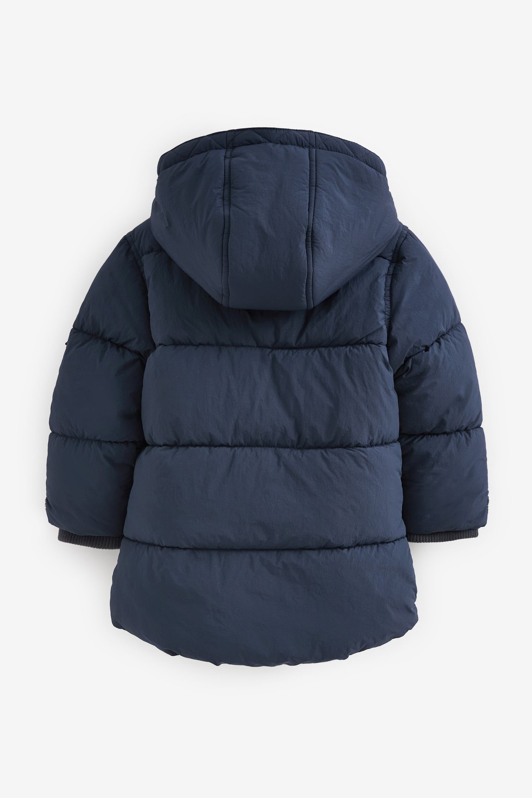 (1-St) wattierter Next Steppjacke Langer Mantel Navy Blue