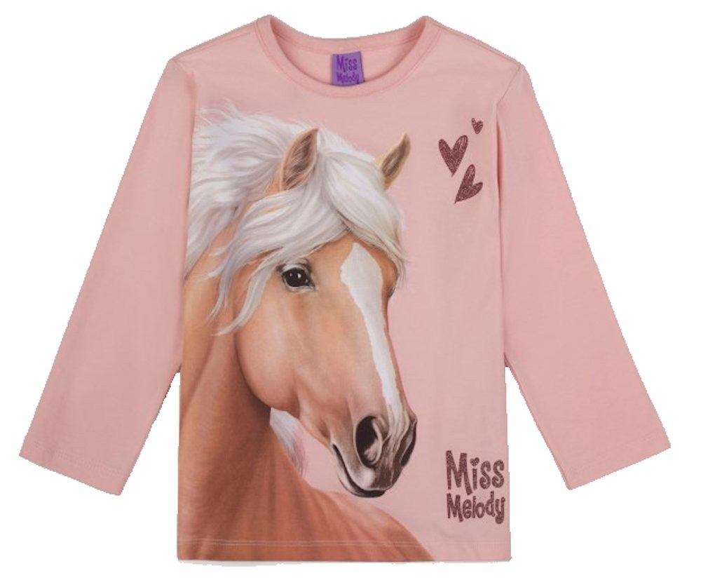 Miss Melody Langarmshirt Miss Melody Langarmshirt weiße Mähne Pferd Peachskin (1-tlg)