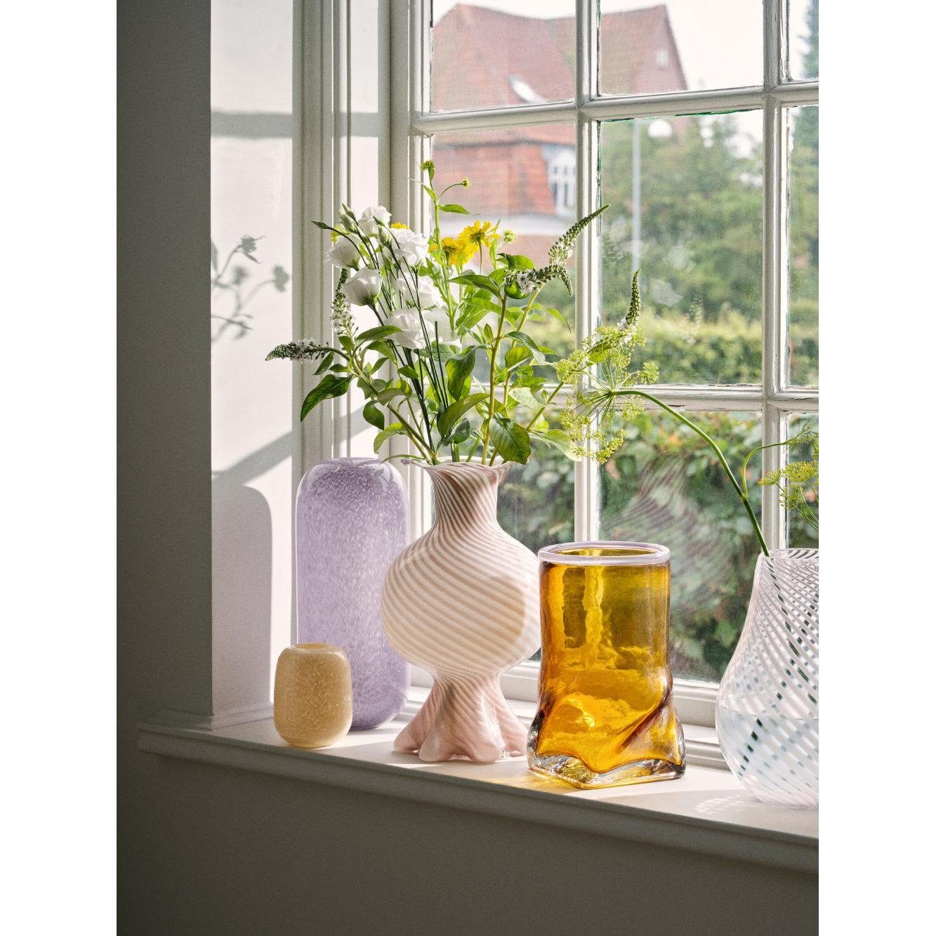 Broste Copenhagen Dekovase cm) Vase Fairy Glas Pink/Off-White (17,5x30 Mella