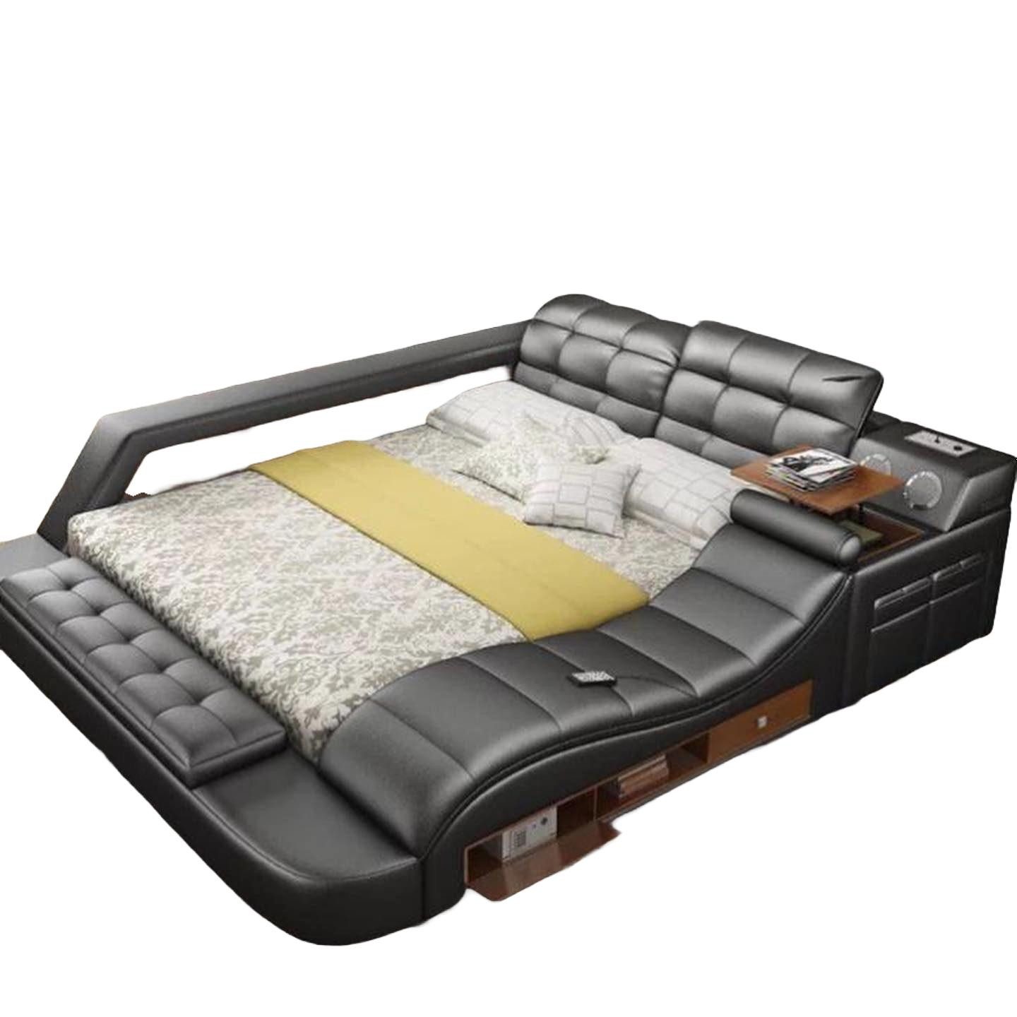 JVmoebel Multimediabett Bett Doppel Regale Polster Ліжка Multifunktion mit Massagefunktion, Made in Europa