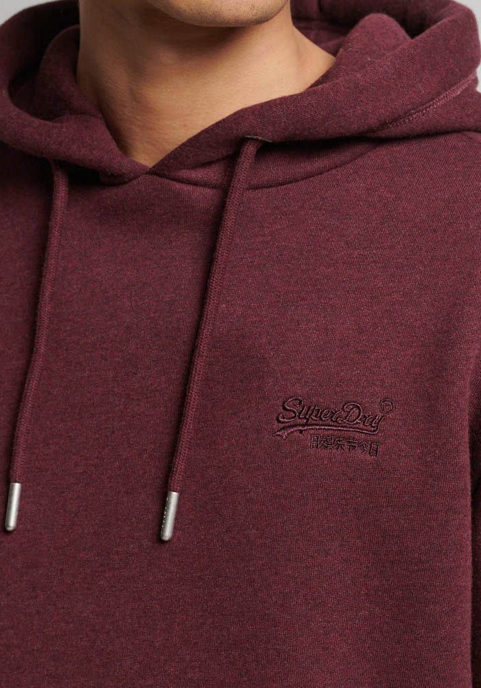 LOGO Kapuzensweatshirt Track Marl HOODIE Burgundy Superdry ESSENTIAL