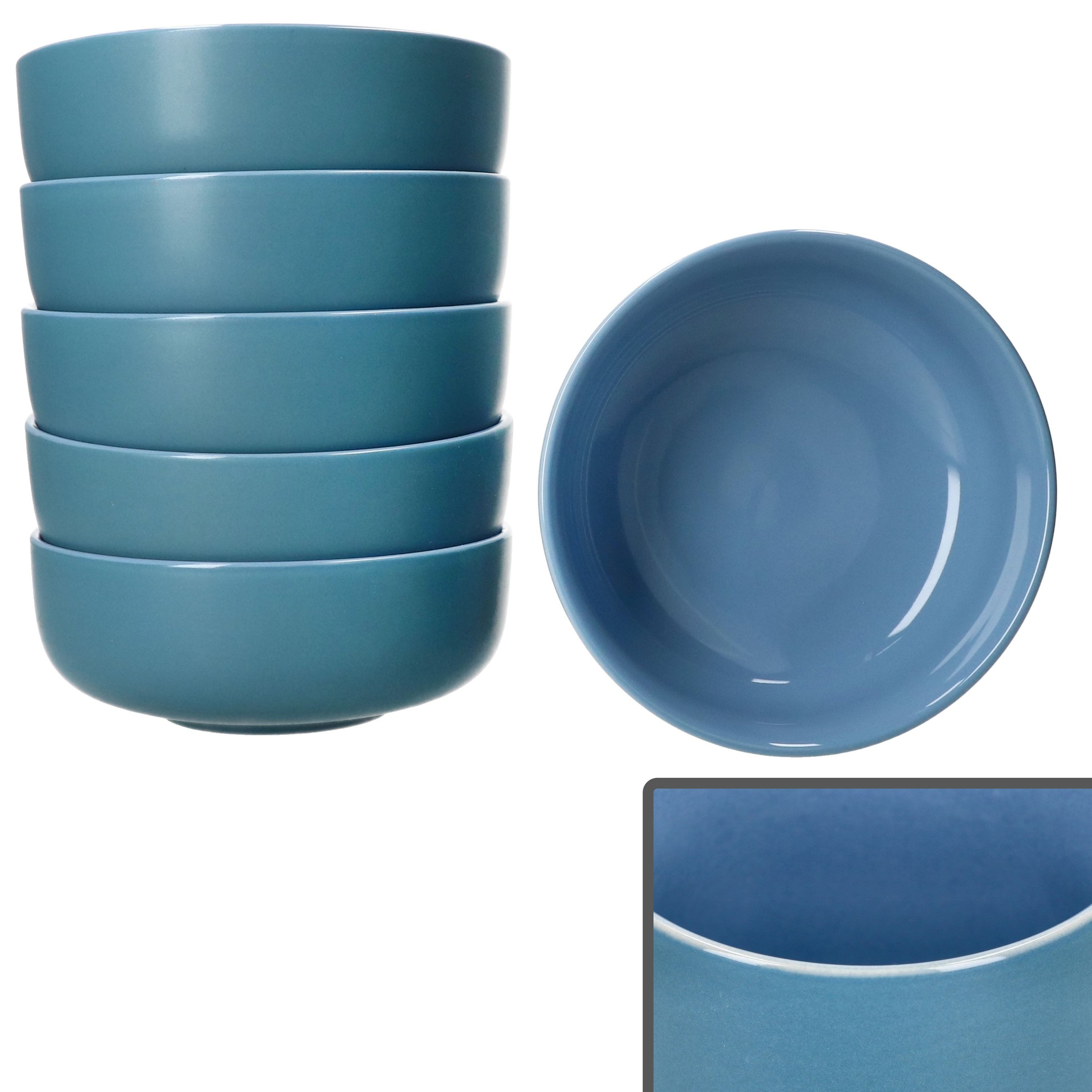 Ritzenhoff & Breker Müslischale Ritzenhoff 6x Jasper Schale Ø14,3cm Ozeanblau 360ml Steingut 6 Pers., Steingut – Bild 2 von 5