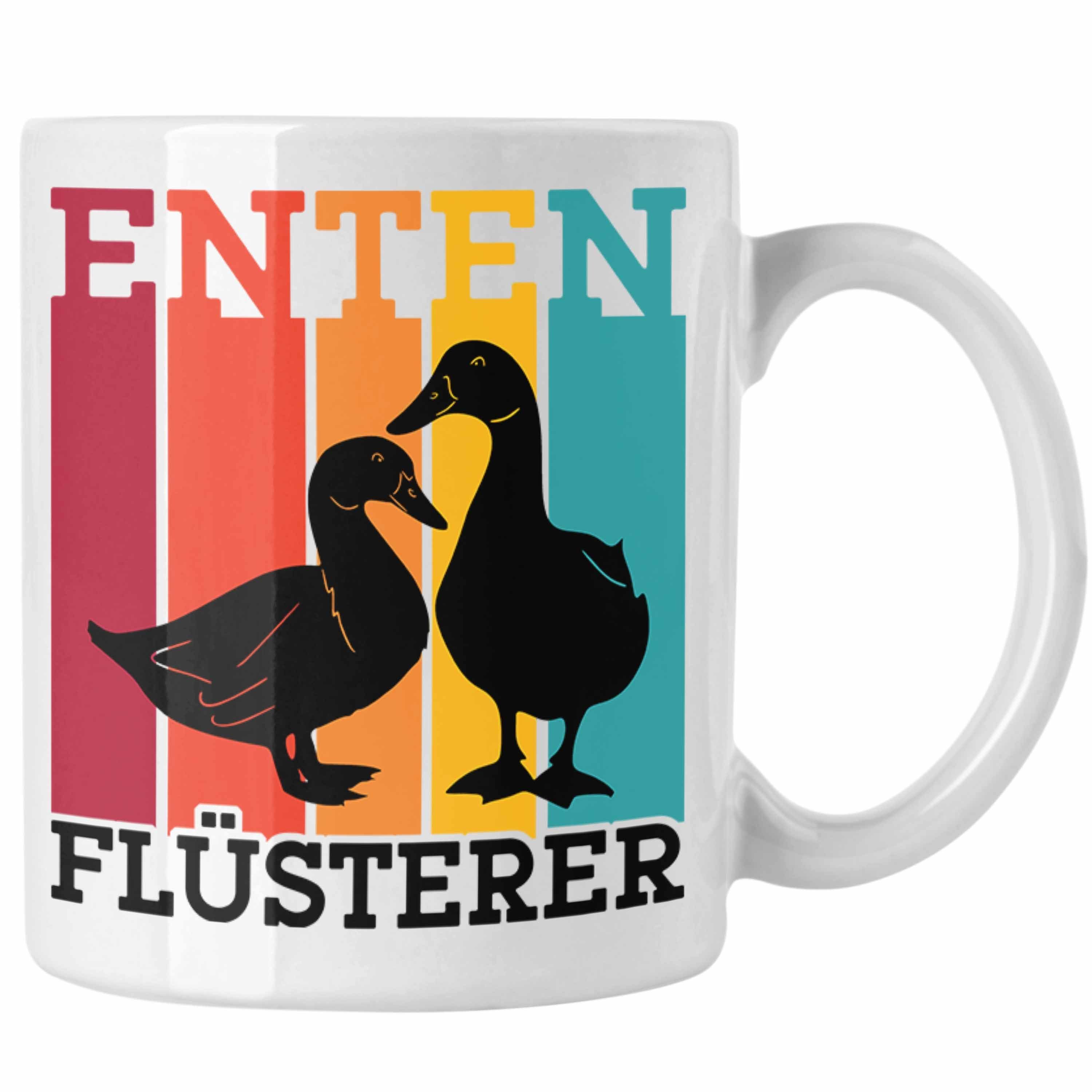 Trendation Tasse Lustige Enten Liebhaber Tasse "Enten Flüsterer" - Geschenk für Entenfr Weiss | Teetassen
