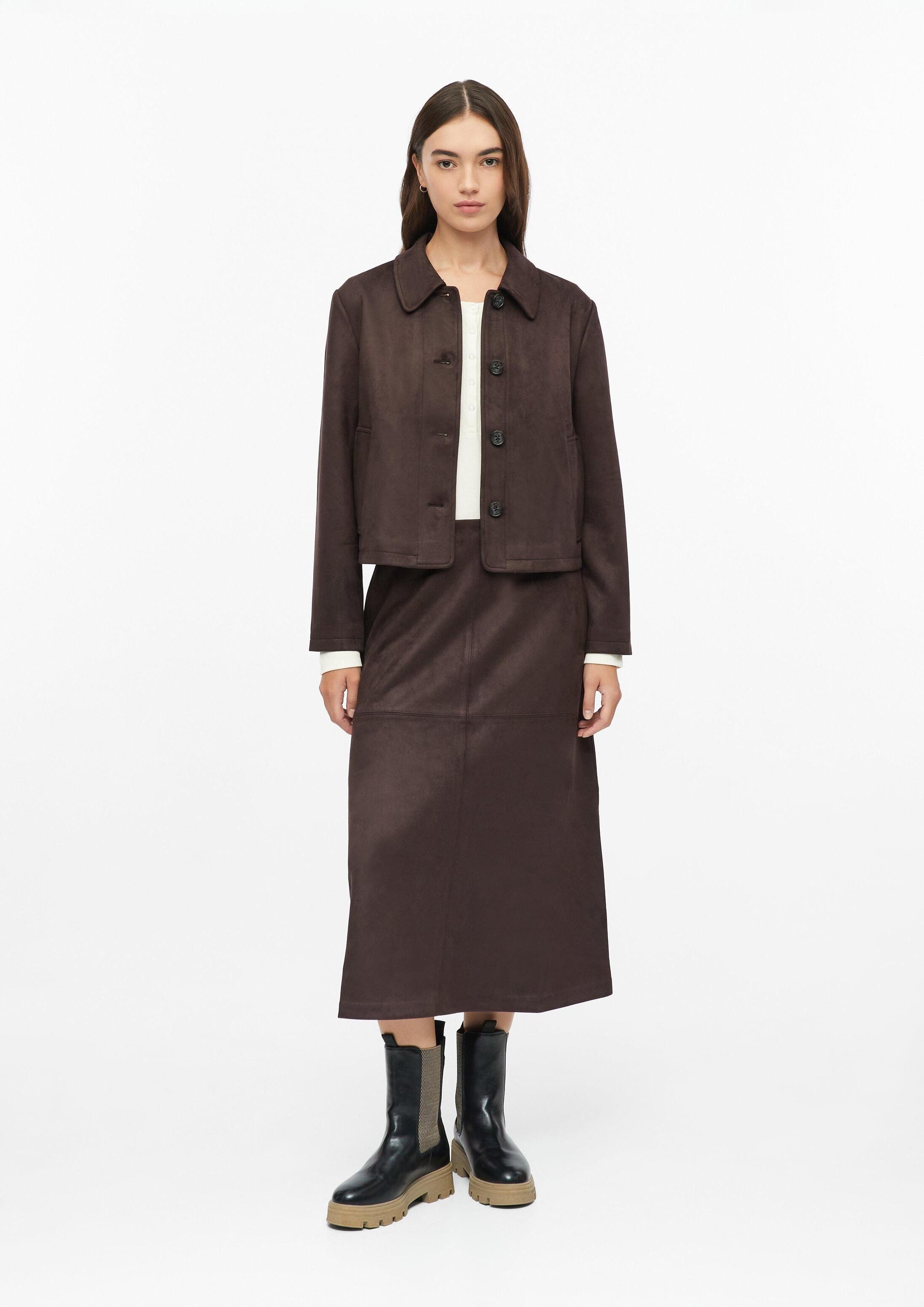 s.Oliver Funktionsjacke Indoor-Jacke Jacke in Veloursleder-Optik mit Hemdkragen – Bild 5 von 5