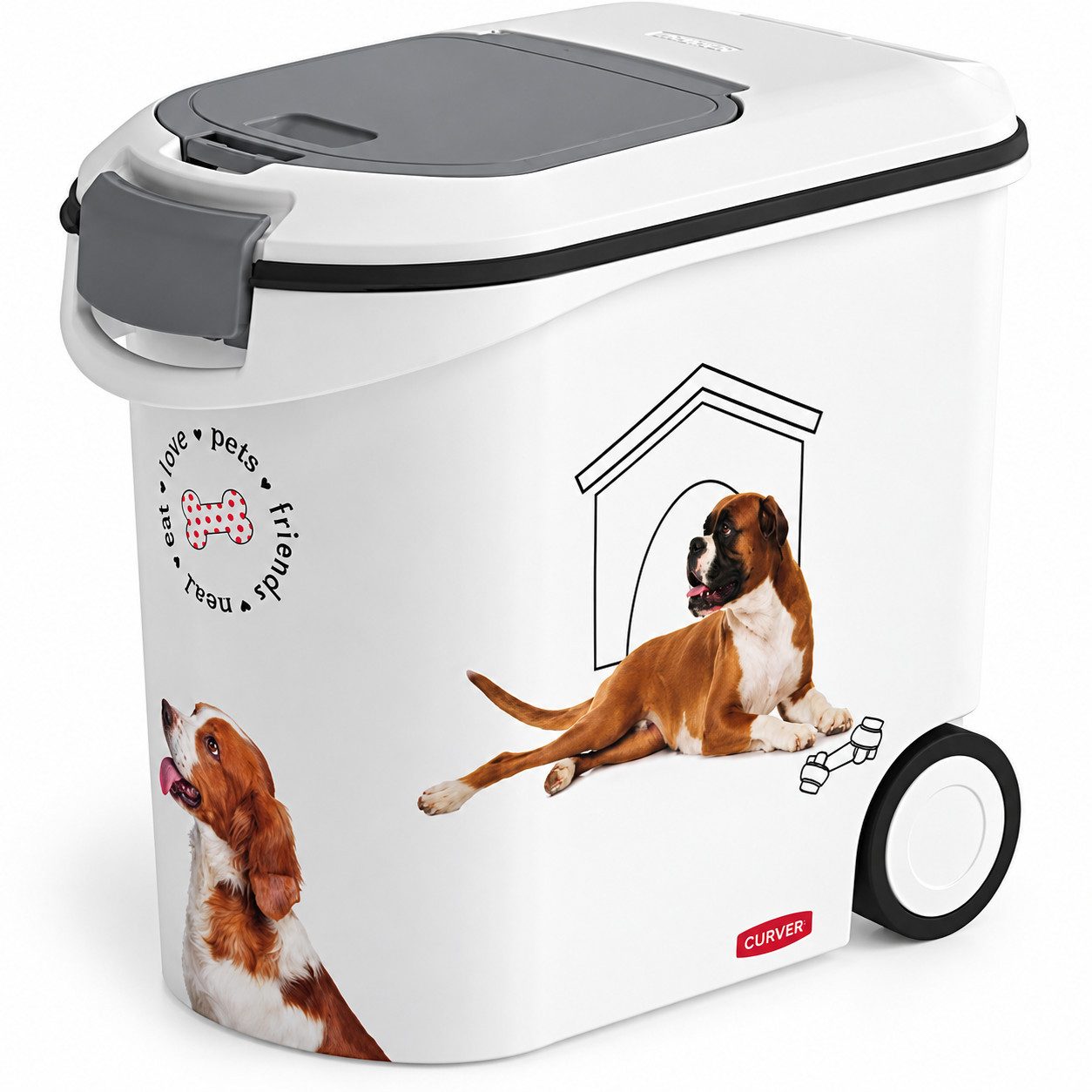 Curver Futterbehälter Futterbox 35L 12kg Futtercontainer Tierfutterbehälter Hundefutterbox, Katzenfutter Aufbewahrungsbox Futterbehälter Tierfutter Aufbewahrung