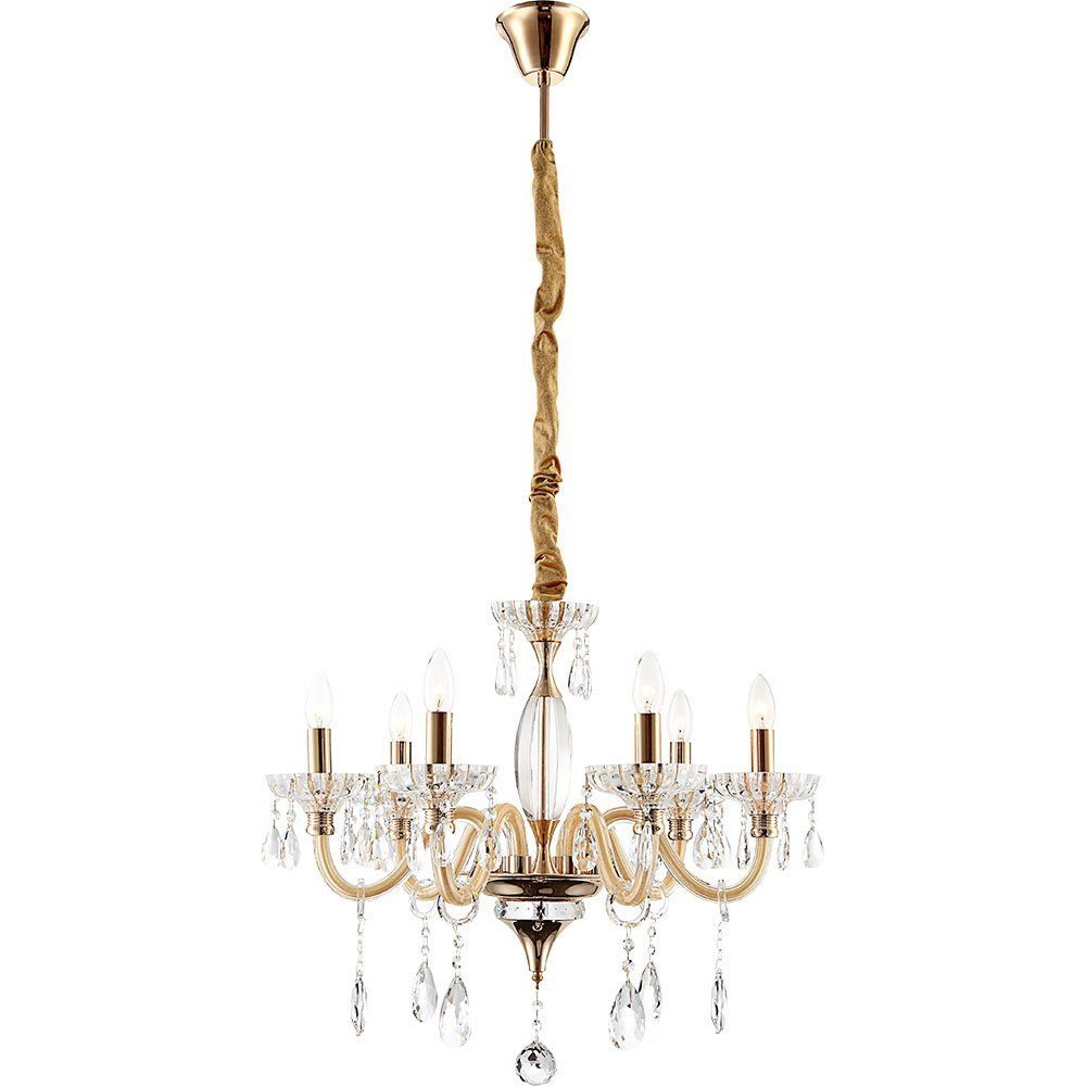 GLOBO LIGHTING Люстры, Leuchtmittel nicht inklusive, Decken Pendel Hänge Lampe Leuchte Люстры Metall Gold Glas