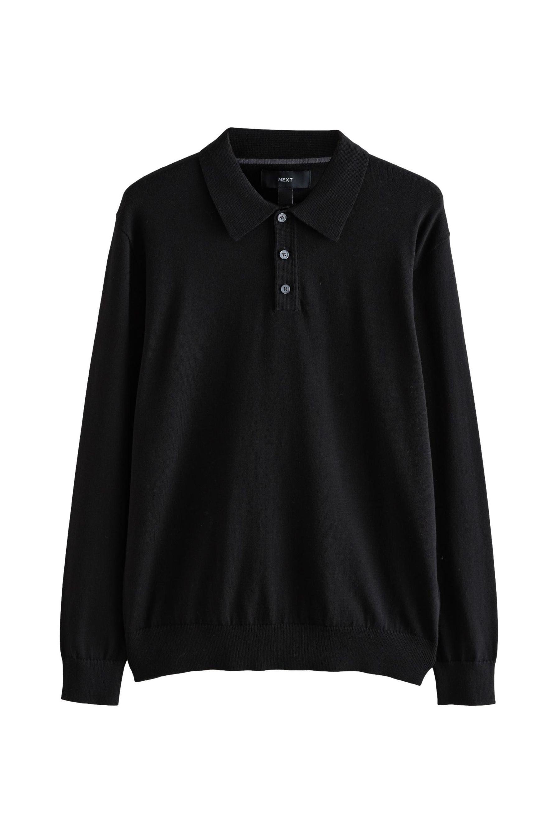 Next Langarm-Poloshirt Langärmeliges Strick-Poloshirt im Regular Fit (1-tlg)