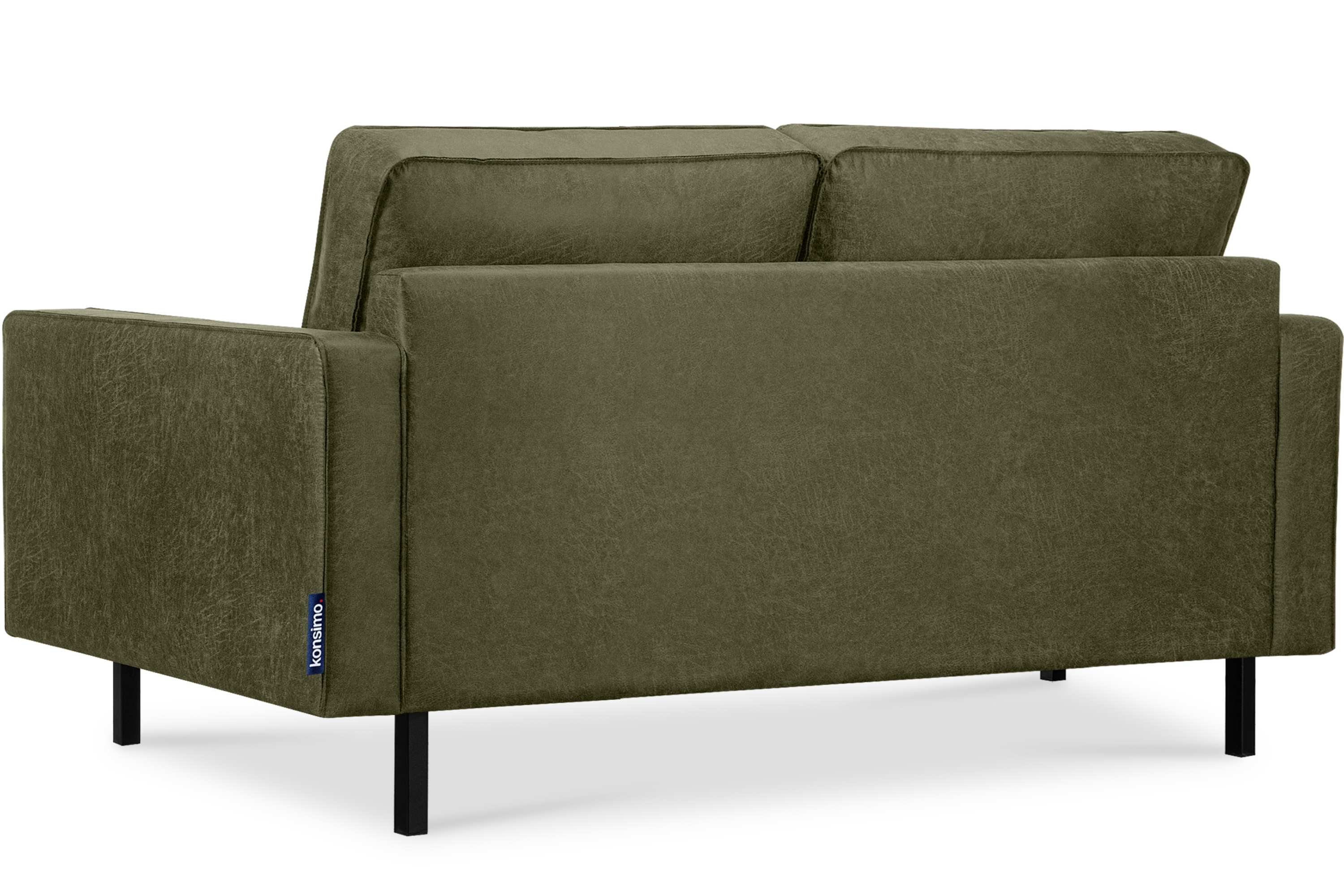 Konsimo 2-Sitzer INVIA Zweisitzer-Sofa, Grundschicht: Vintageoptik, Hergestellt EU in in Echtleder