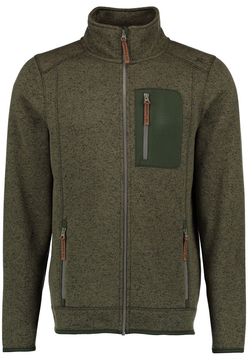 OS Trachten Strickfleecejacke Nucku Outdoorjacke mit Stehkragen und Brustta günstig online kaufen