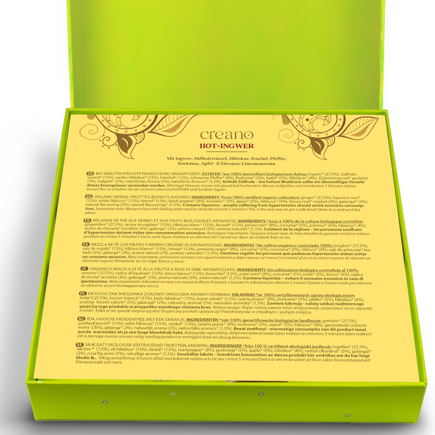 Creano Oster-Edition Bio Kräutertee 9er Pyramiden „ORGANIC HERBAL TEA“ Im Teebeutel, 1 er 1 St., 0,0225 g