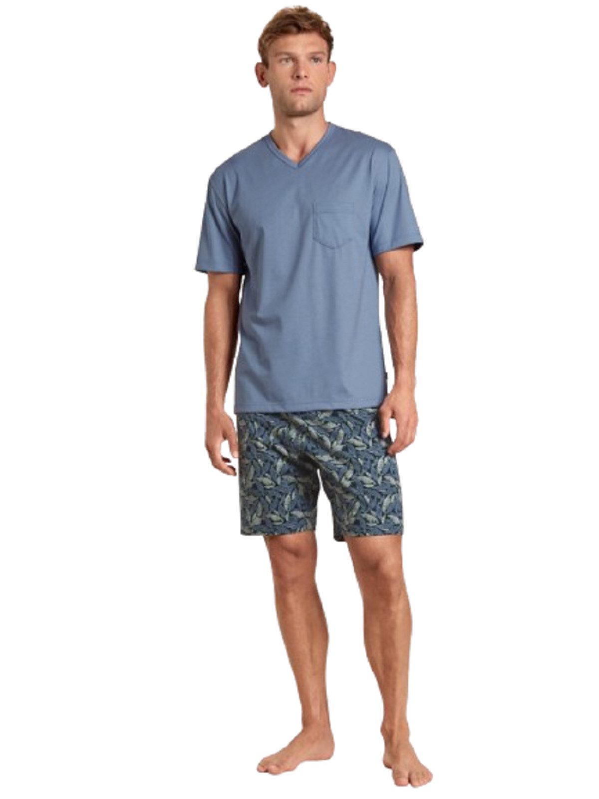 CALIDA Pyjama Calida Herren Kurzpyjama 44184 blue ice (1 Stück, 1 tlg., 1 Stück)