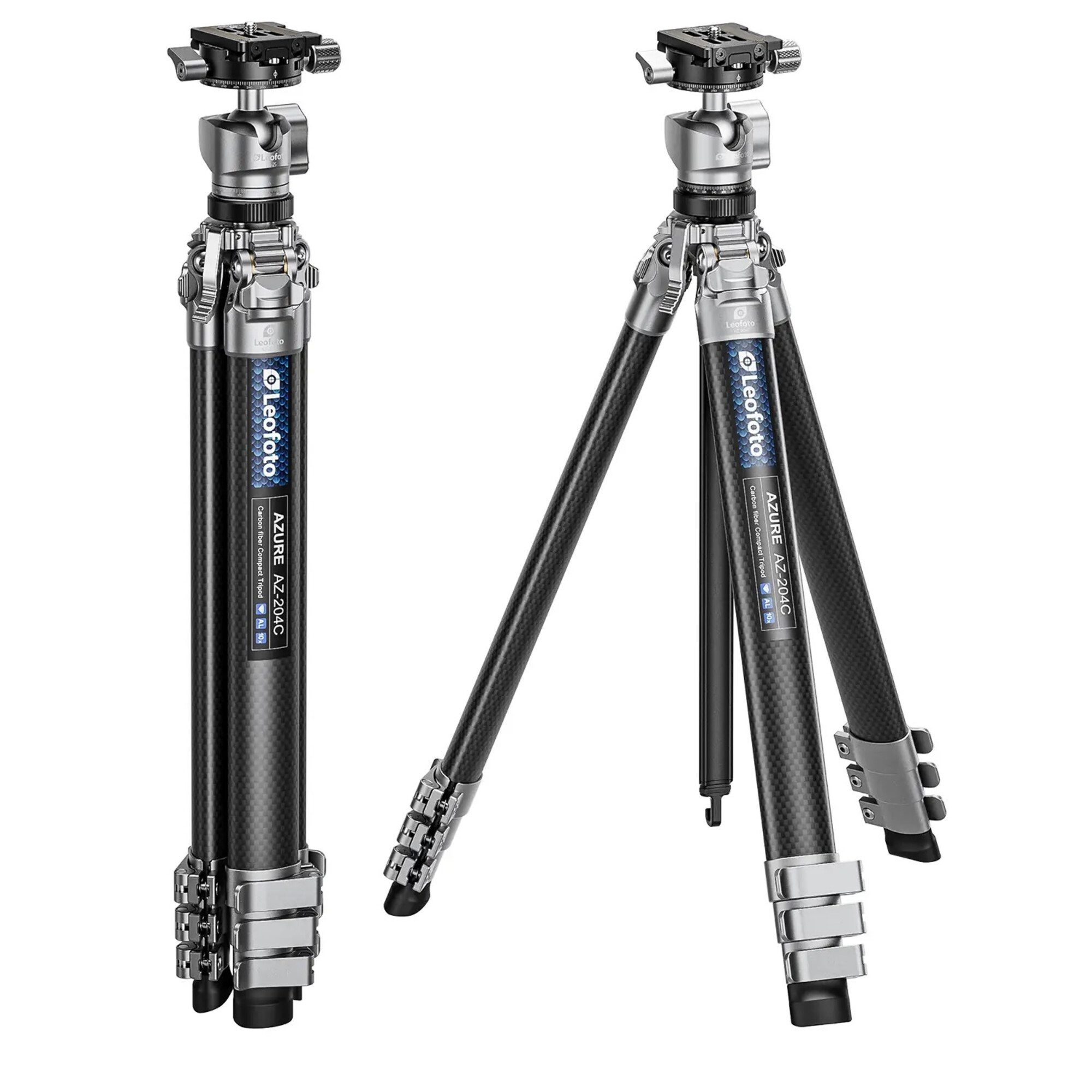 Leofoto Leofoto Carbon-Dreibeinstativ AZ-204C+LH-25R Azure Half Silver Kamerastativ