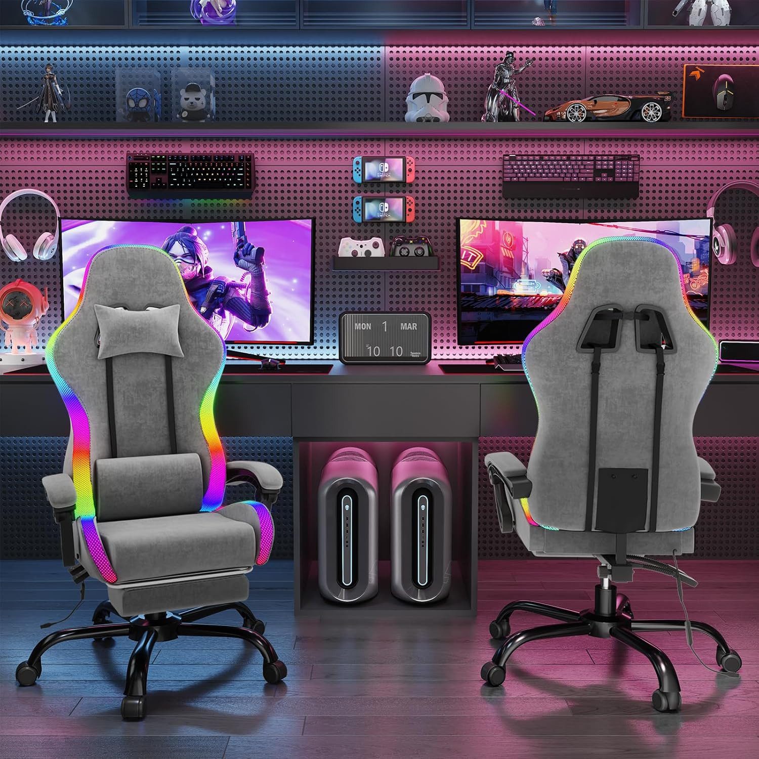 HOMALL Gaming-Stuhl LED Gaming Chair,Massage,Bürostuhl,Gaming Stuhl (Die LE günstig online kaufen