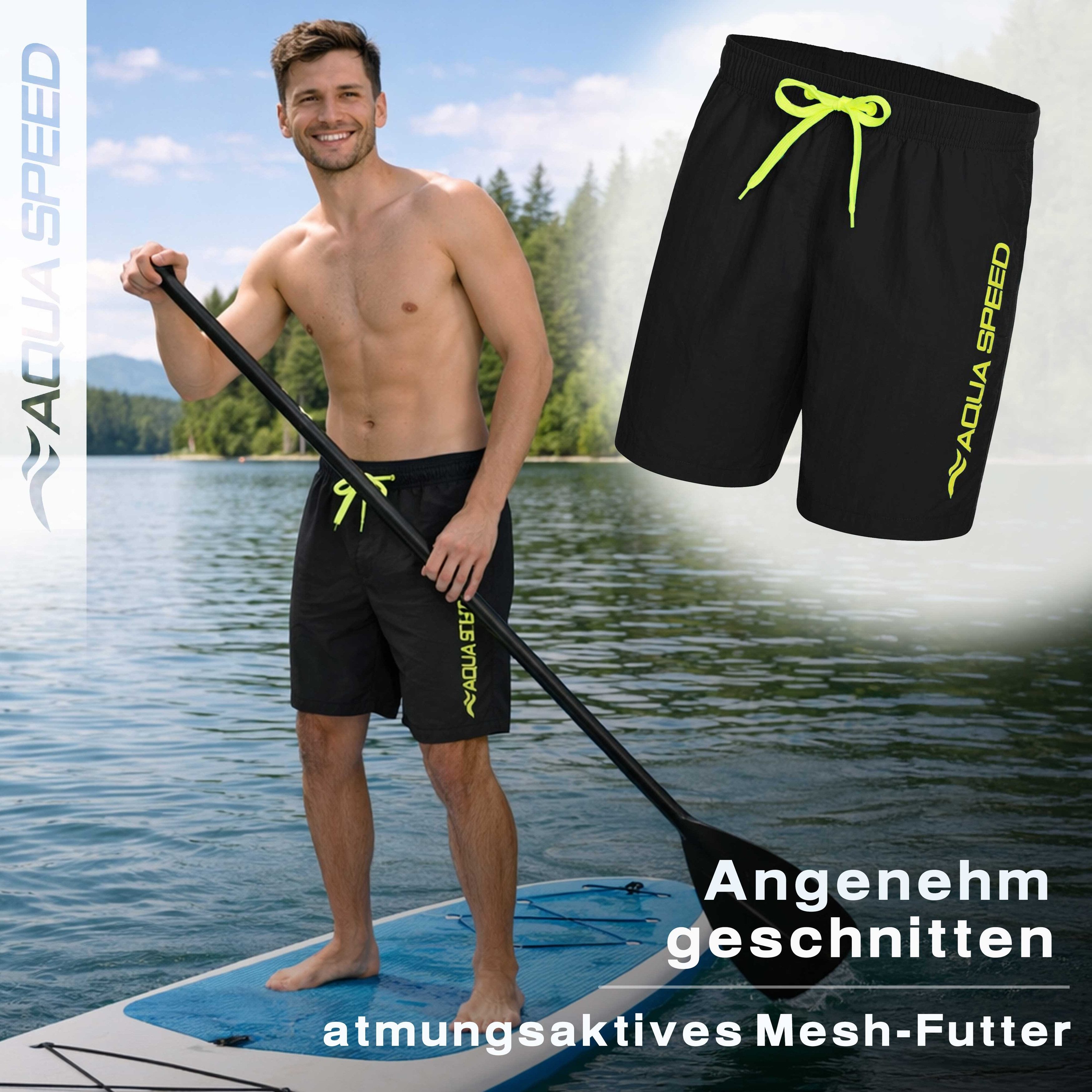 Aqua Speed Boardshorts (OWEN Badeshorts Badehose Strandhose Schwimmhose Herren) Schnelltrocknendes Material sorgt für angenehmen Komfort im Sommer