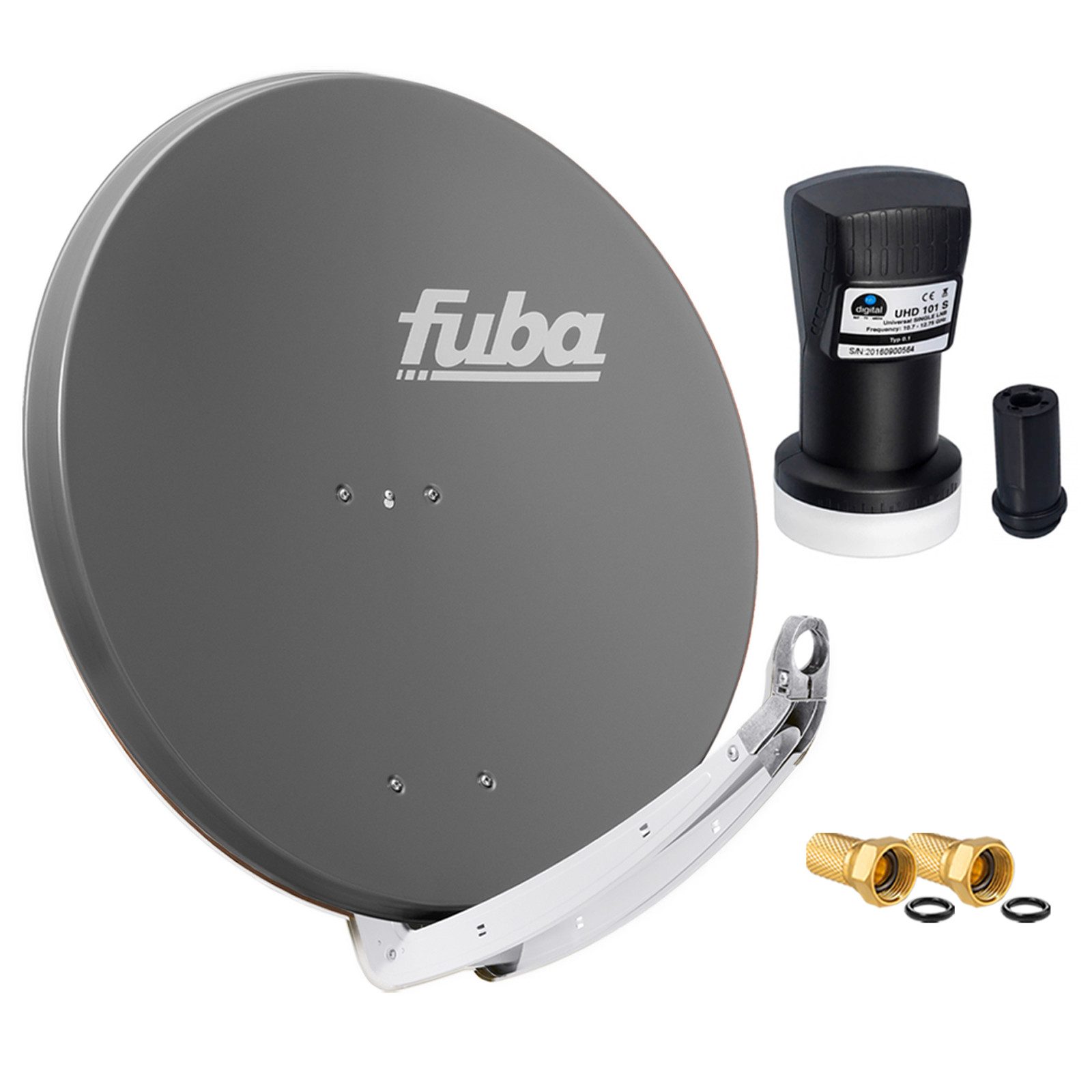 HB-DIGITAL Sat Anlage 85cm Fuba DAA 850 Single LNB anthrazit Sat-Spiegel