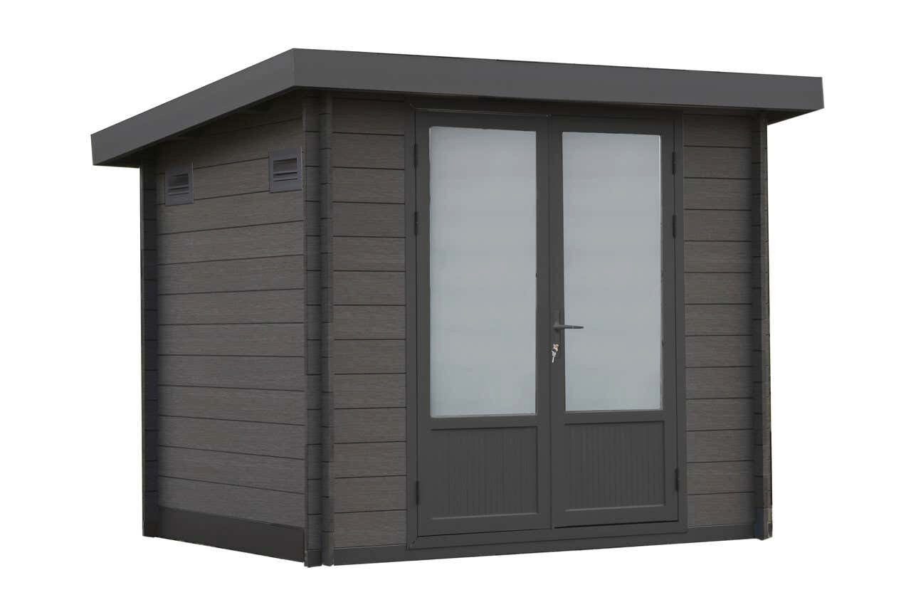 Finnhaus Wolff Gerätehaus Holz WPC Bella 2319 28, BxT: 280x240 cm, in Naturbelassen mit 28mm Wandstärke