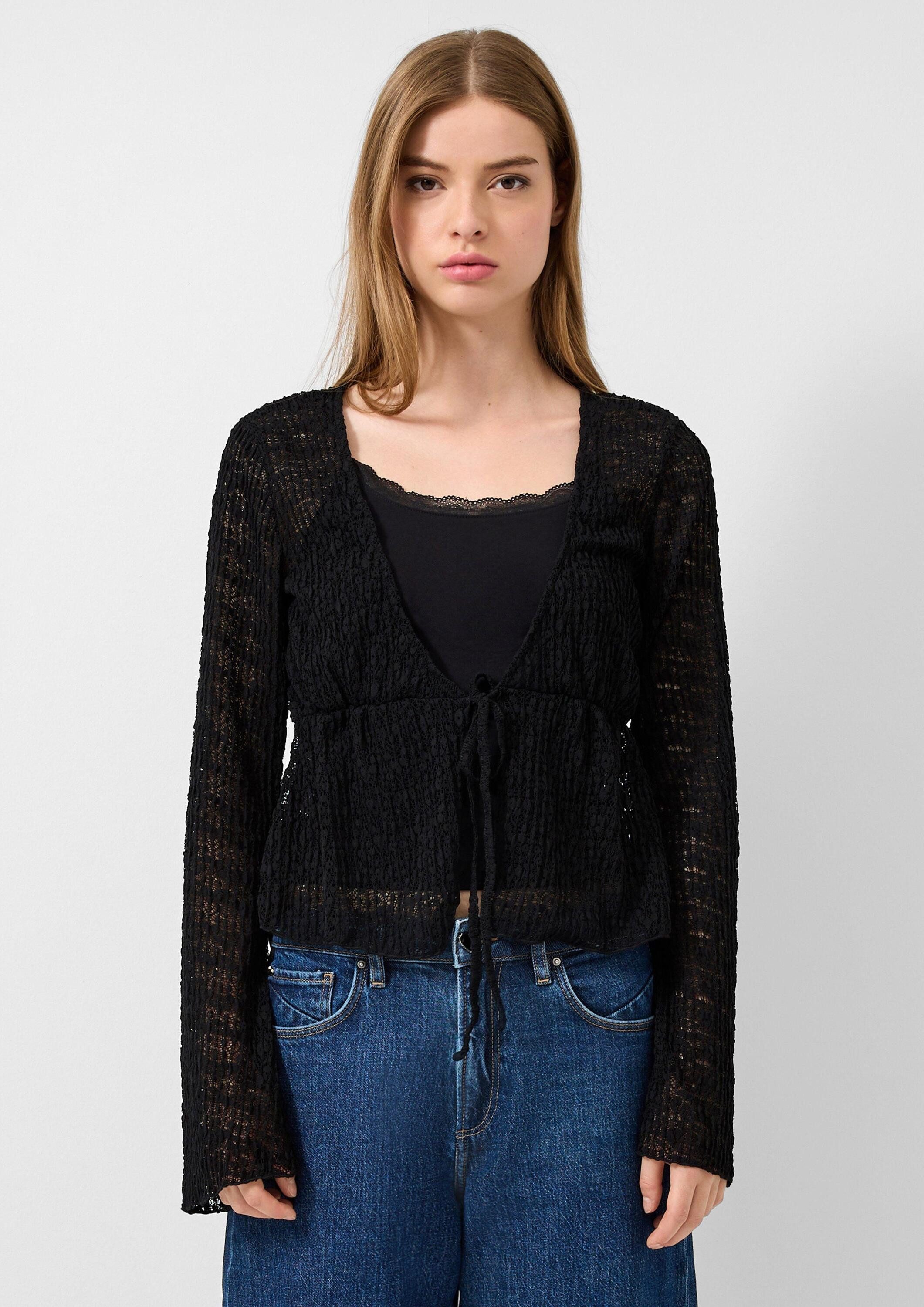 QS Langarmshirt T-Shirt Shirtjacke