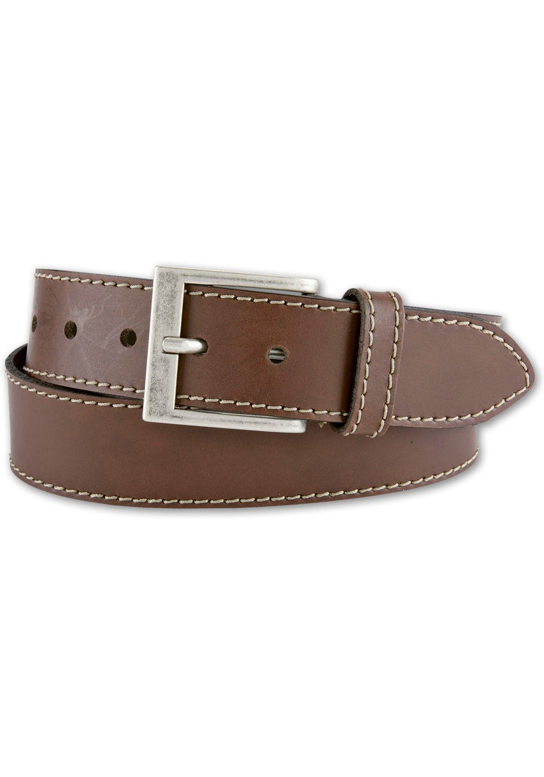 BERND GÖTZ Ledergürtel mit genähtem Kantendesign