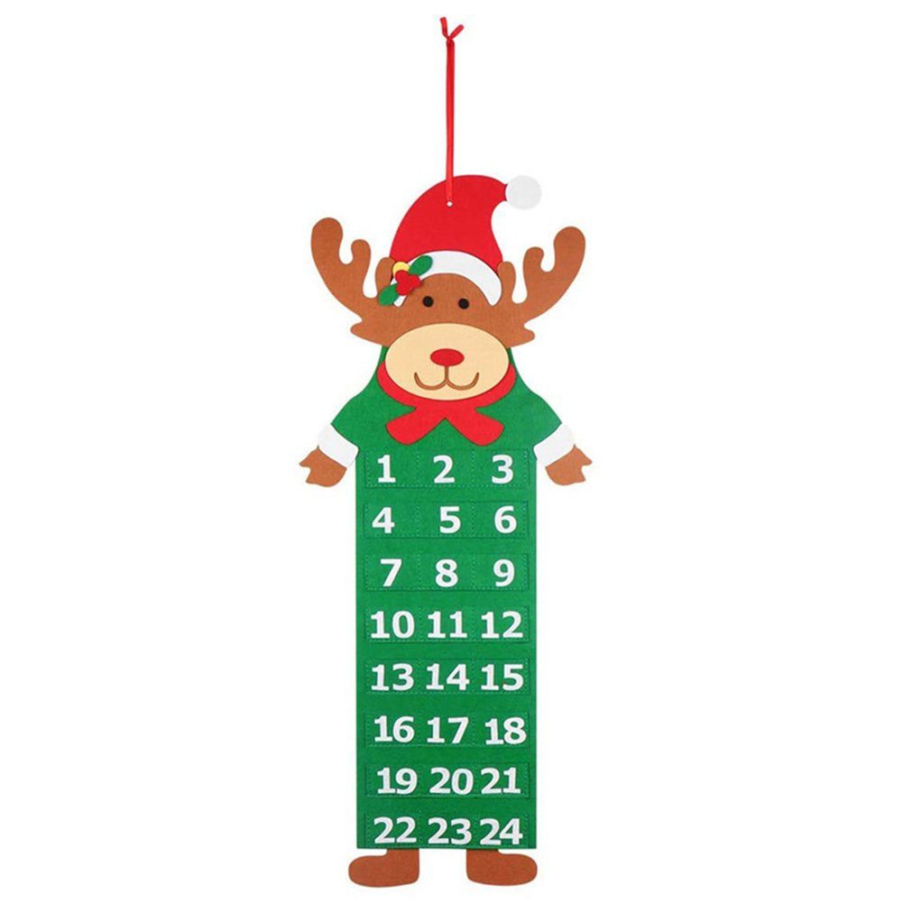 Blusmart Christbaumschmuck Rehkitzförmiger Weihnachts-Taschenkalender, Niedlicher, Modischer deer