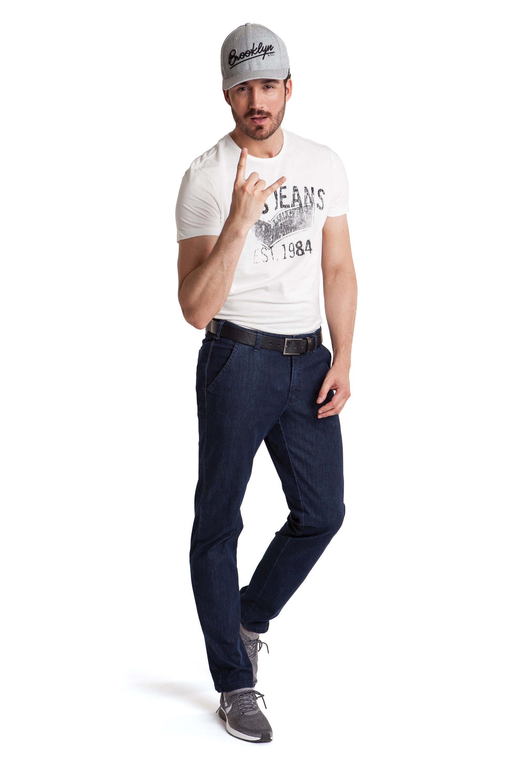 dunkelblau-meliert Hinrichs 4631 bequemem Comfort Club mit DALLAS Bequeme Komfortbund Jeans of