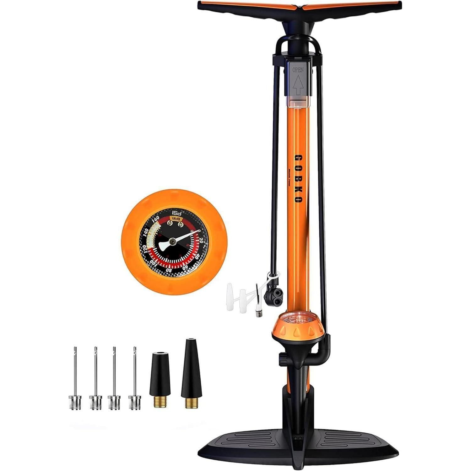 LuxusKollektion Fahrradpumpe Fahrrad-Standpumpe mit Manometer Presta Schrader Luftpumpe Rennrad MTB