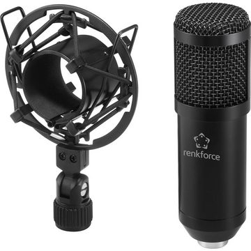 Renkforce Mikrofon USB-Mikrofon mit Hartschalenkoffer, inkl. Koffer, inkl Spinne, inkl. Windschutz, inkl. Kabel