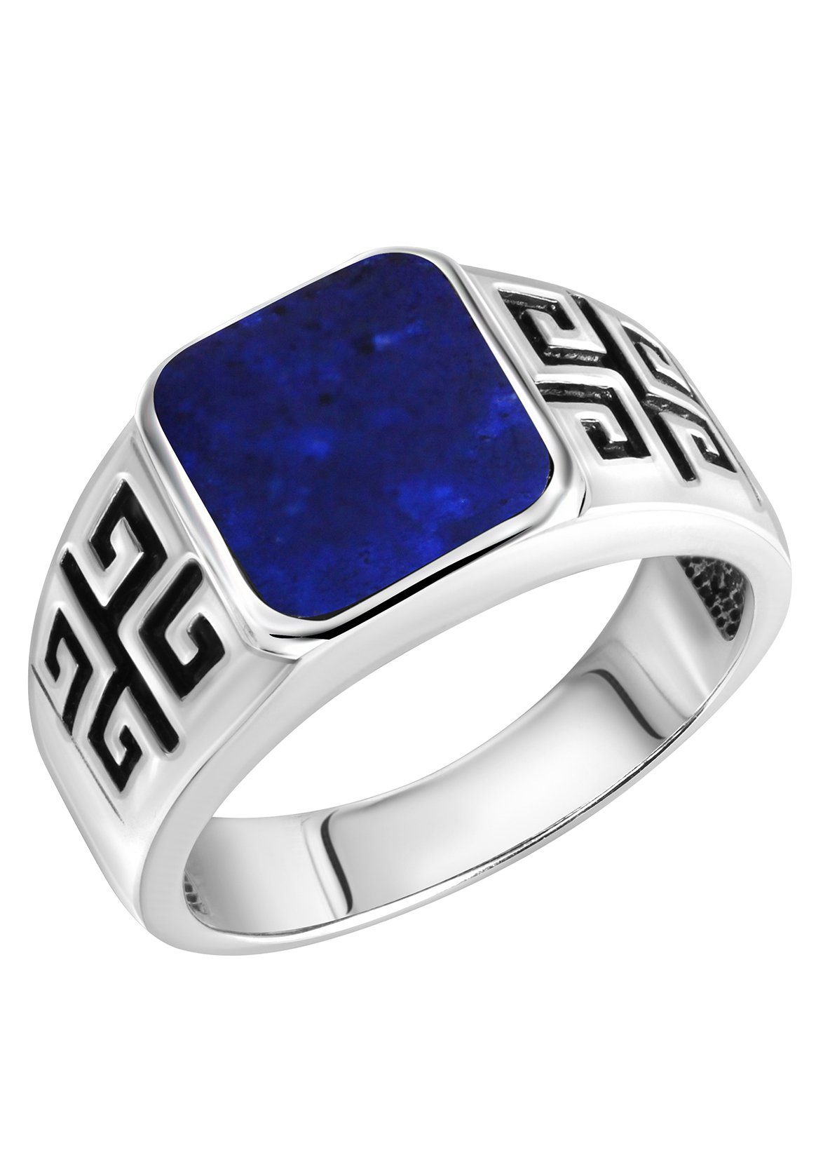 Fingerring Schmuck Geschenk Silber 925 Silberring Mäander