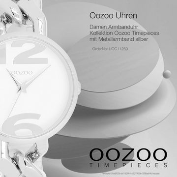 OOZOO Quarzuhr Oozoo Damen Armbanduhr Timepieces Analog, Damenuhr rund, groß (ca. 40mm) Metallarmband, Fashion-Style