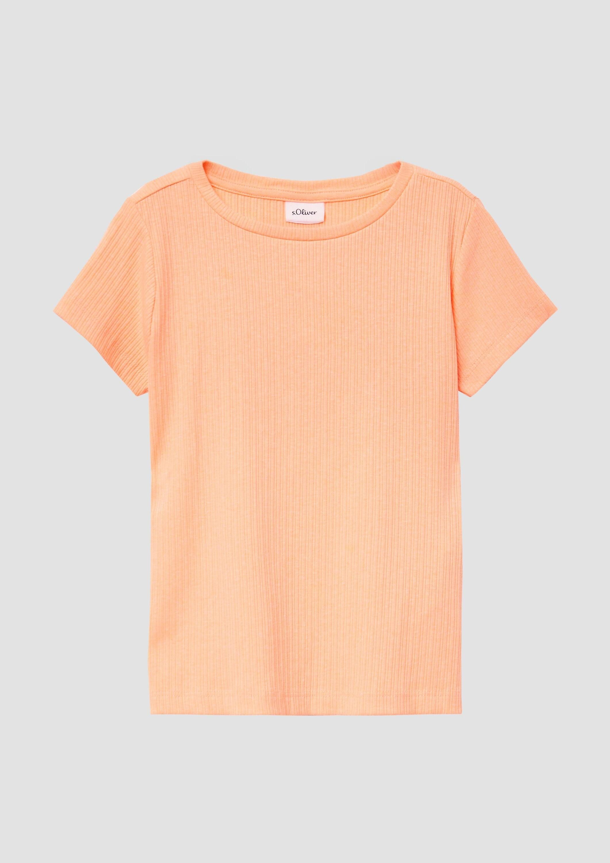 s.Oliver Kurzarmshirt T-Shirt Elastisches T-Shirts aus Rippware