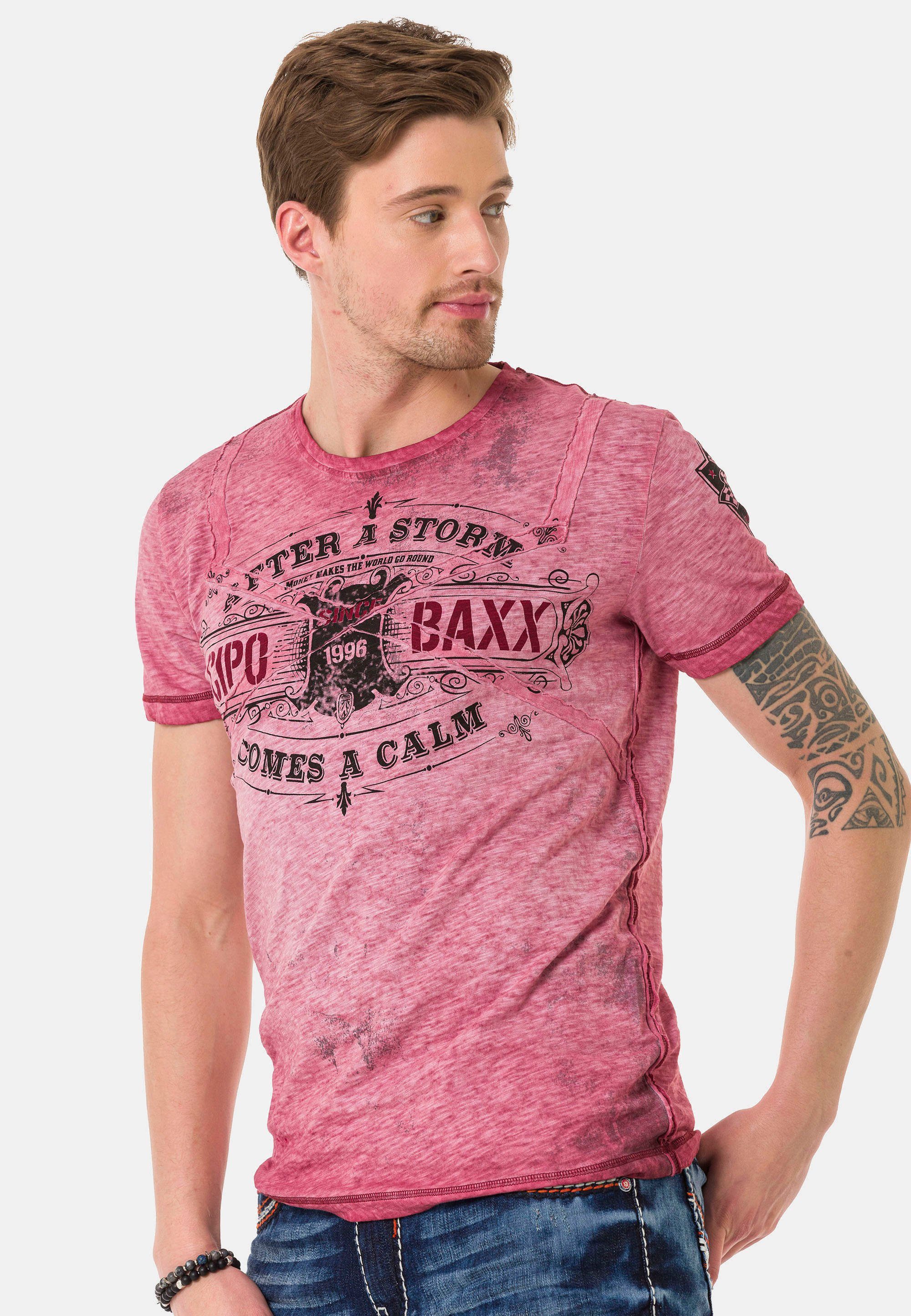 T-Shirt rosa & Cipo im Baxx VintageLook