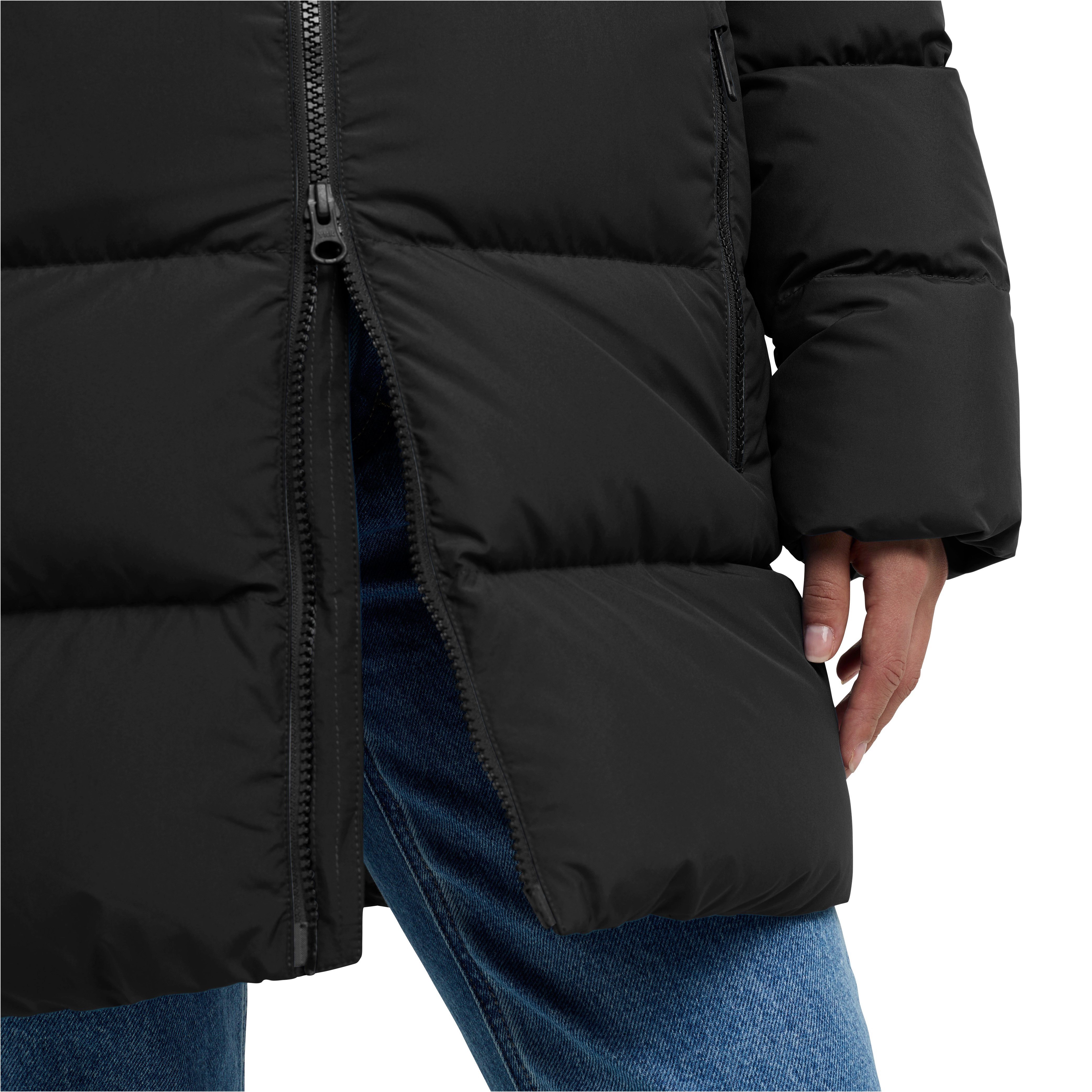Jack Wolfskin Daunenmantel FROZEN PALACE LONG JKT W RDS mit Kapuze, wärmeisolierende Daunenfüllung, winddicht