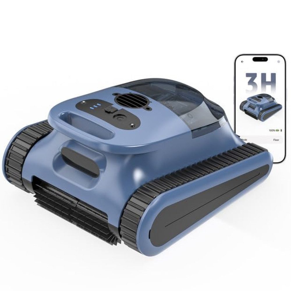 Seauto Poolroboter Schnurloser Roboter Poolreiniger, 180W bürstenloser Motor, (1-St), 45.000 Pa Saugkraft, Wandklettern, Sonarnavigation & 3 Modi