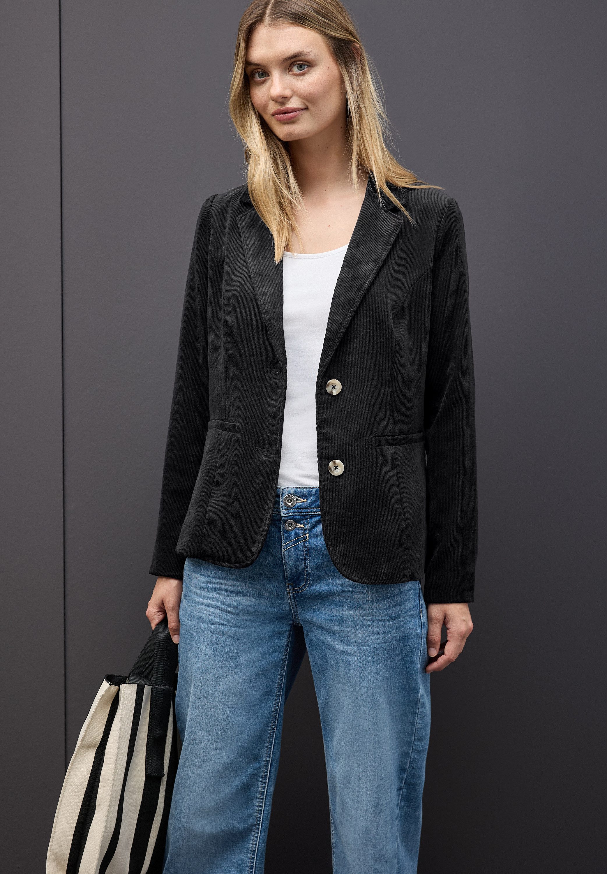 STREET ONE Kurzblazer mit Reverskragen und aus Cord günstig online kaufen