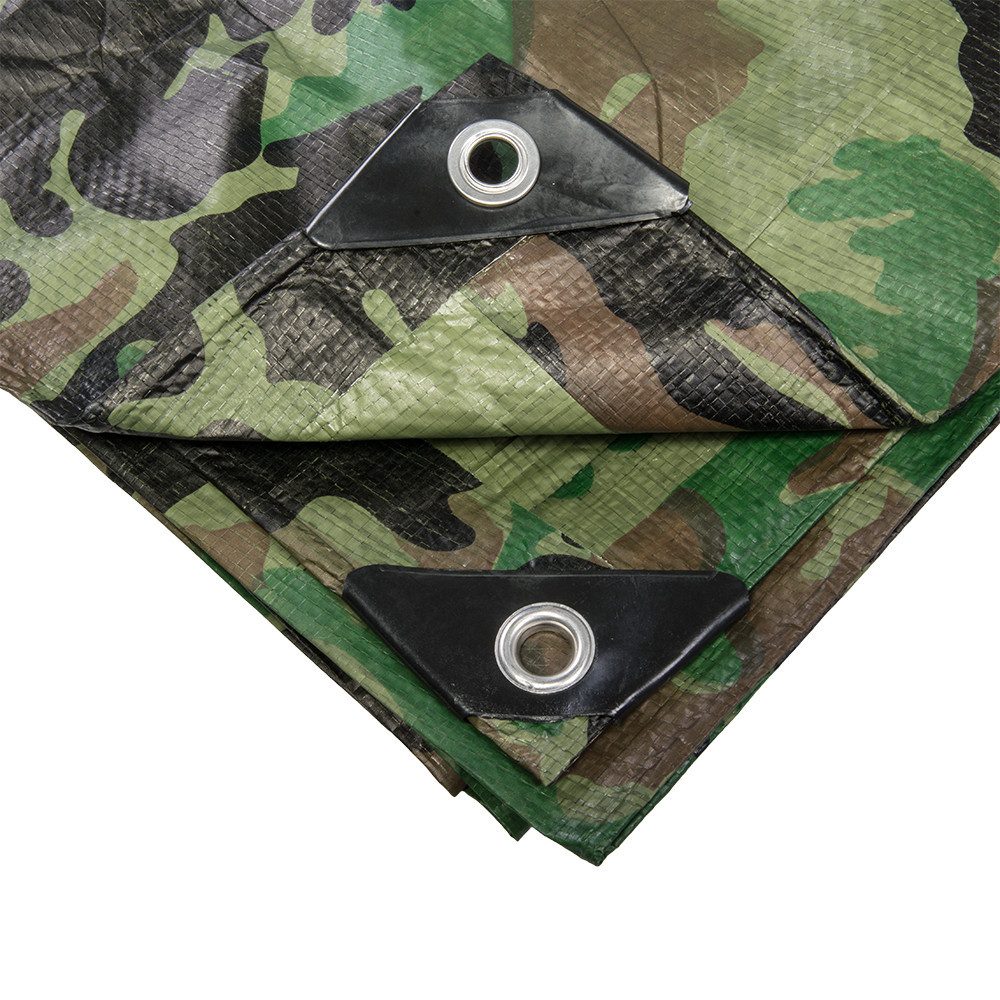 Bradas Sonnensegelmast Abdeckplane Camouflage 2x3m 90g/m^2 Bushcraft Gewebeplane Camping