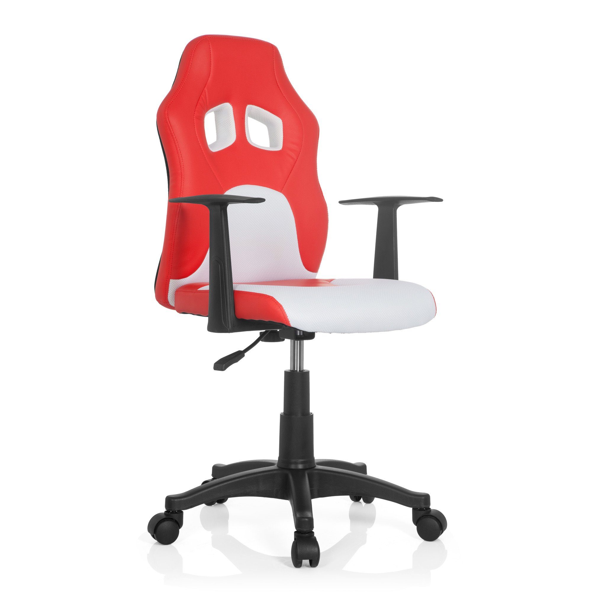 hjh OFFICE Drehstuhl Kinderdrehstuhl TEEN / ergonomisch Kunstleder, AL Rot Weiß GAME