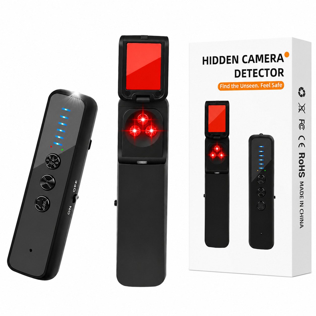 XEOOCE Überwachungskamera Zubehör Insektendetektor Anti Spion Kamera Finder RF Signal Scanner (Erfassungsbereich: 1 MHz – 8 GHz)