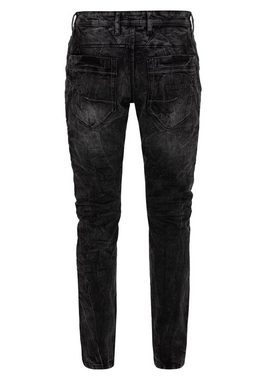 Cipo & Baxx Slim-fit-Jeans mit dekorativer Reißverschluss