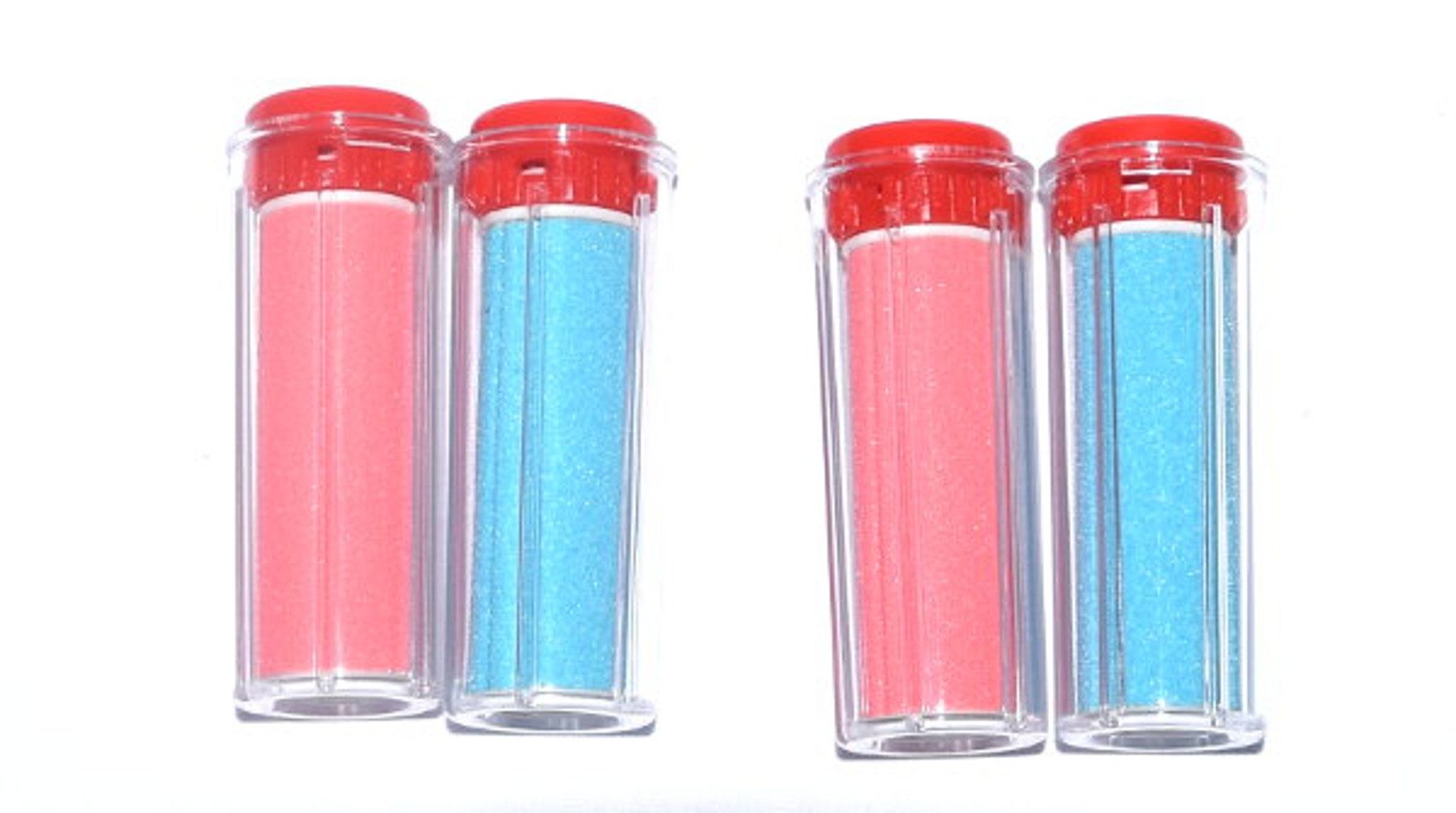 emjoi Hornhautentferner Ersatzrolle emjoi 4-er Set Ersatzrollen für Pediküregerät Micropedi Mini, 2-St., blau & rot (ohne Pediküregerät selbst)