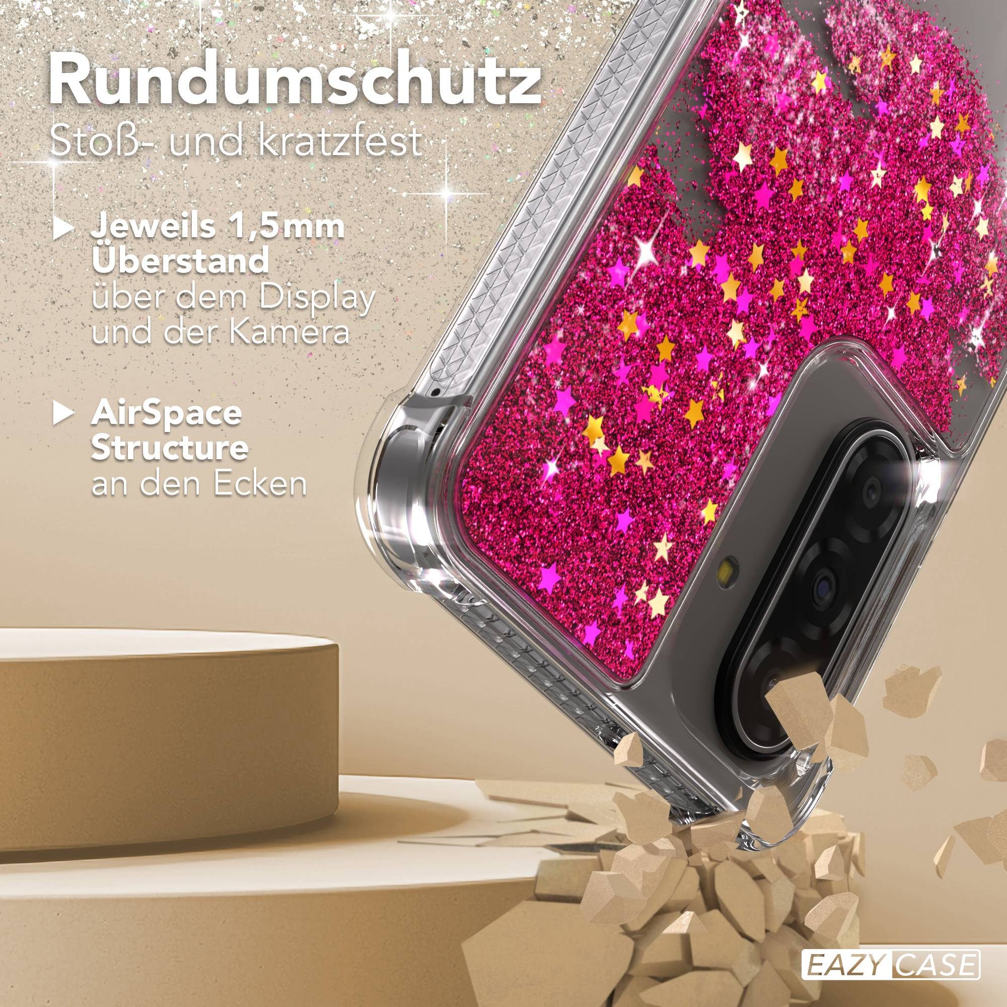 EAZY CASE Handyhülle Liquid Glittery Case für Samsung Galaxy A17 6,7 Zoll, Glitzerhülle Shiny Slimcover stoßfest Durchsichtig Bumper Case Pink – Bild 5 von 5