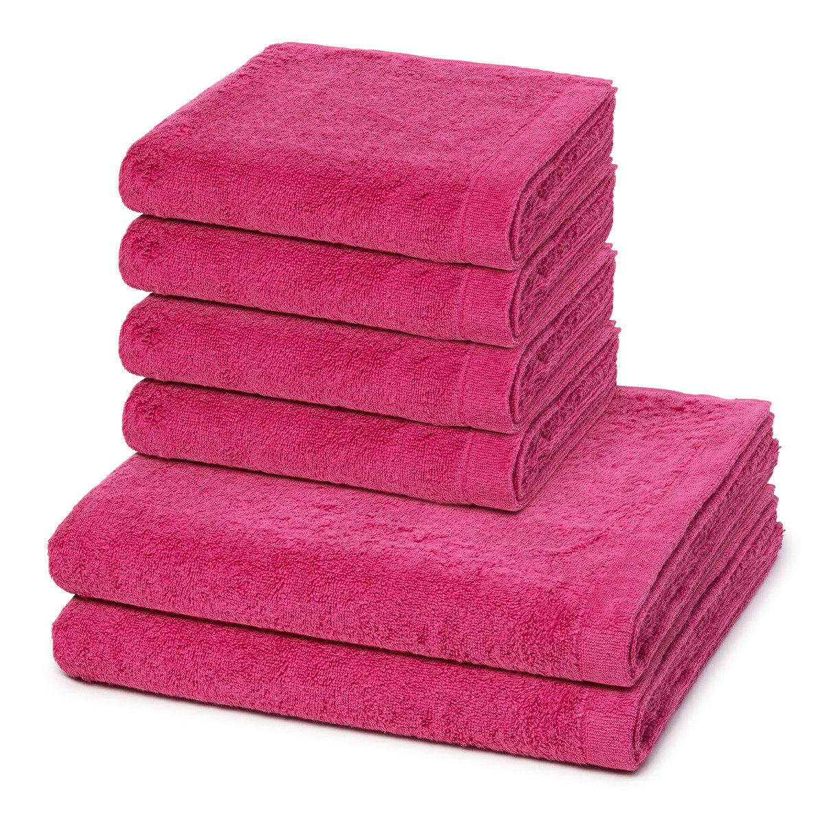 Cawö Handtuch Set Lifestyle, Walkfrottee (Spar-Set, 6-St), 4 X Handtuch 2 X Duschtuch im Set - Baumwolle - Saugstark