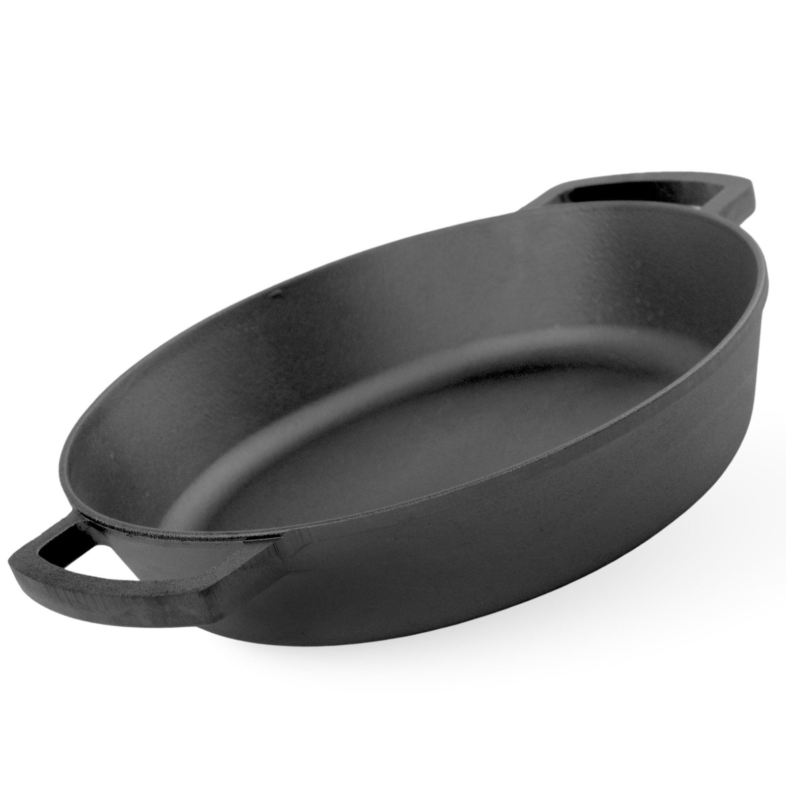 BIG-PAN Schmorpfanne Ø34cm Bratpfanne 7cm hoch Gusseisen zwei Griffen, Gusseisen
