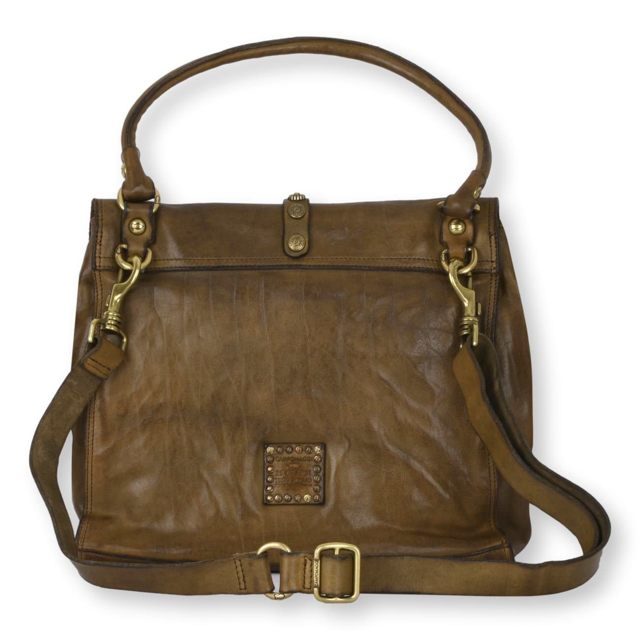 Campomaggi Handtasche Damen Borsa A Mano Grande, Verde Militare