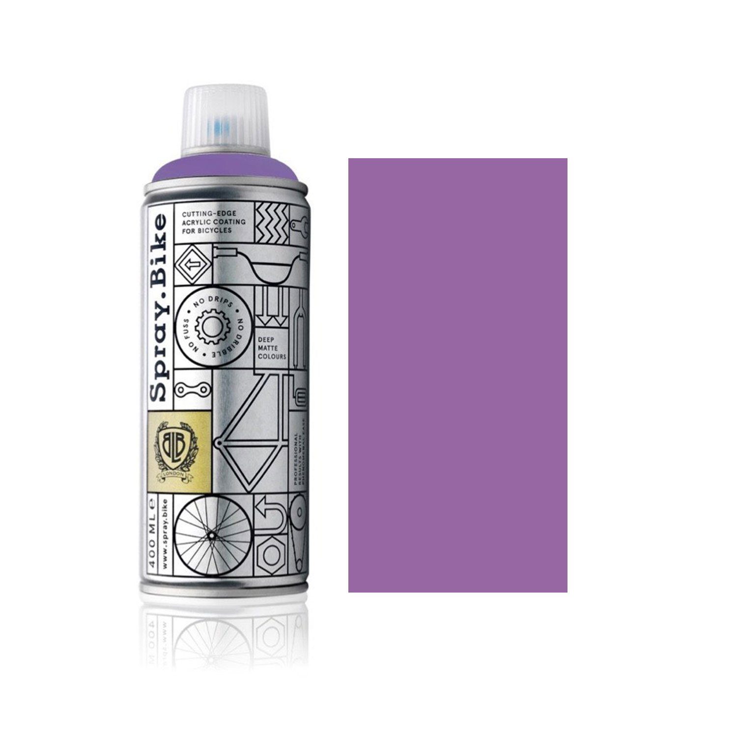 Spray.Bike Sprühflasche Fahrrad Lackspray in versch. Farben - keine GRUNDIERUNG notwendig - Acryllack/Lackspray in 400 ml Spraydose, Matt- und Klarlack Optik möglich, UV-resistent, wetterfest, Matt-Optik