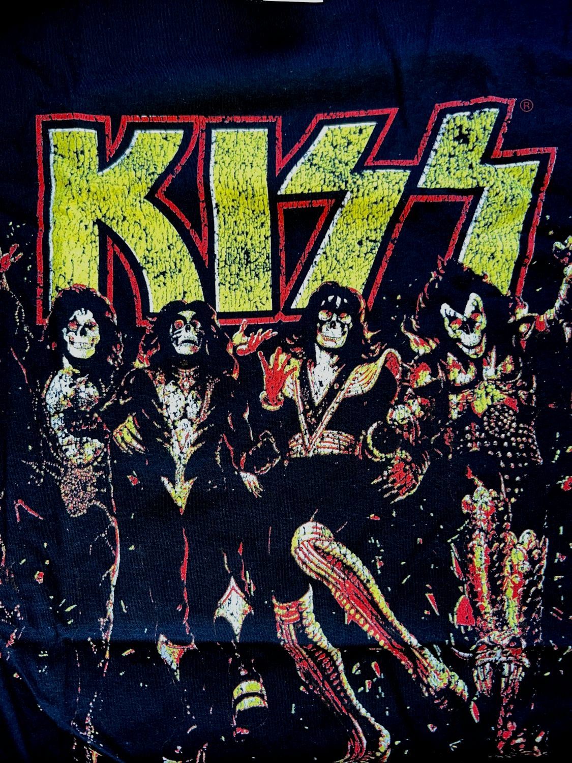 coole-fun-t-shirts Print-Shirt KISS T-Shirt Bandshirt Skull-Line Schwarz Herren S M L XL XXL KISS Tournee T-Shirt