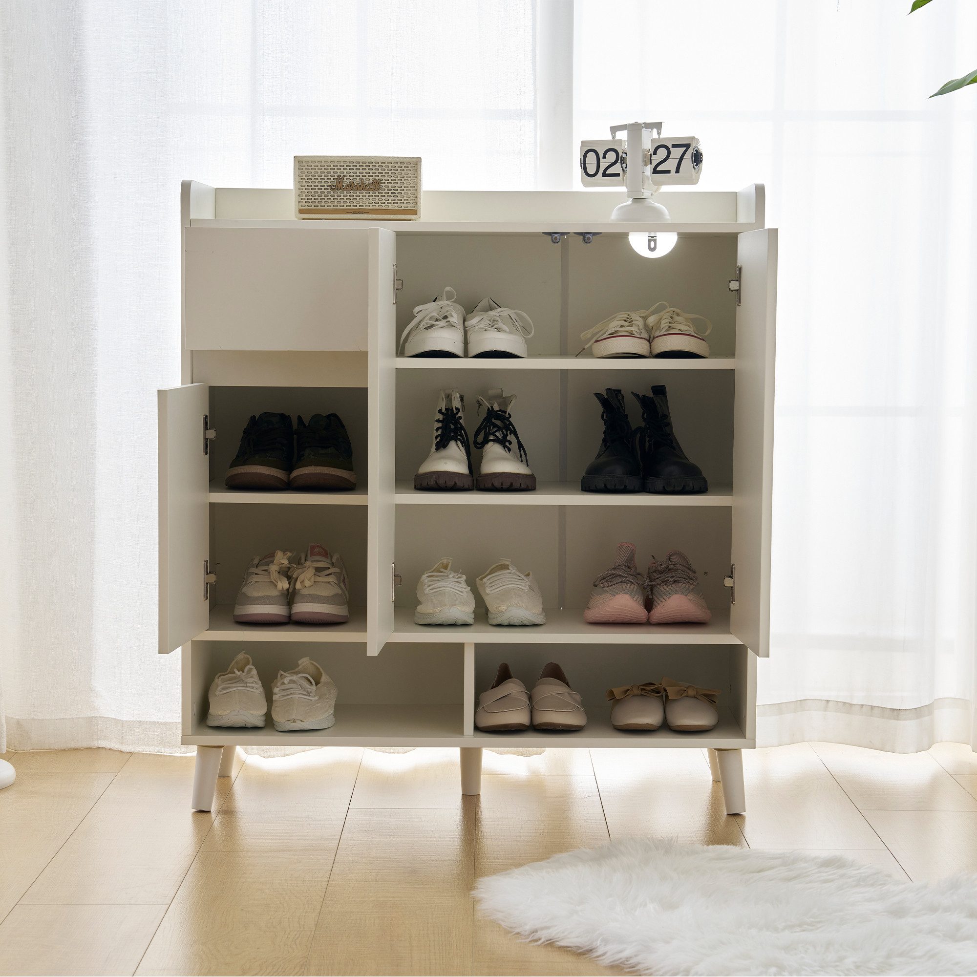 OKWISH Sideboard mit Massivholzbeinen (Wohnzimmerschrank,Kommode,Anrichte, günstig online kaufen