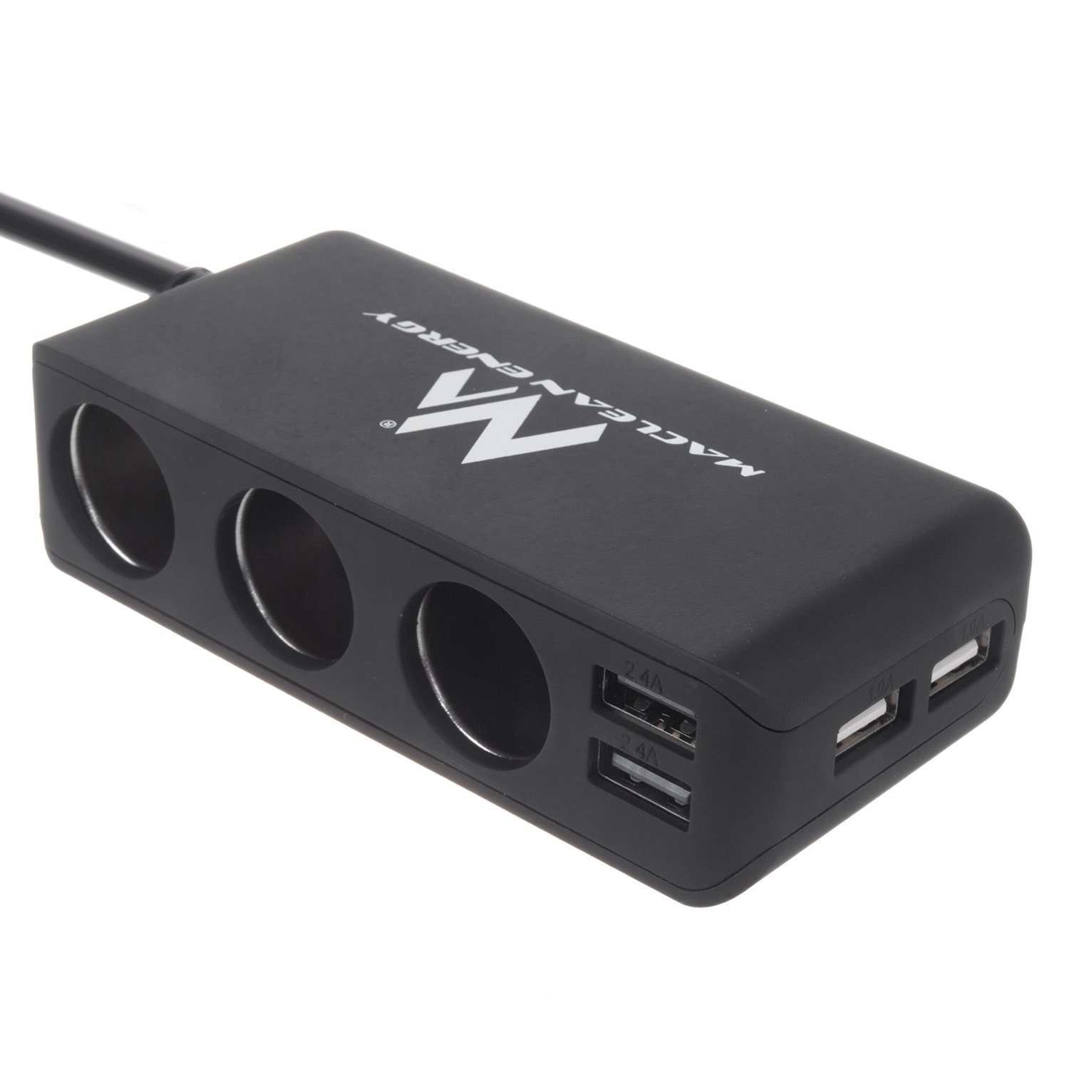 Auto-Steckdosenverteiler 12V + 4x USB mit Voltmeter 12/24V