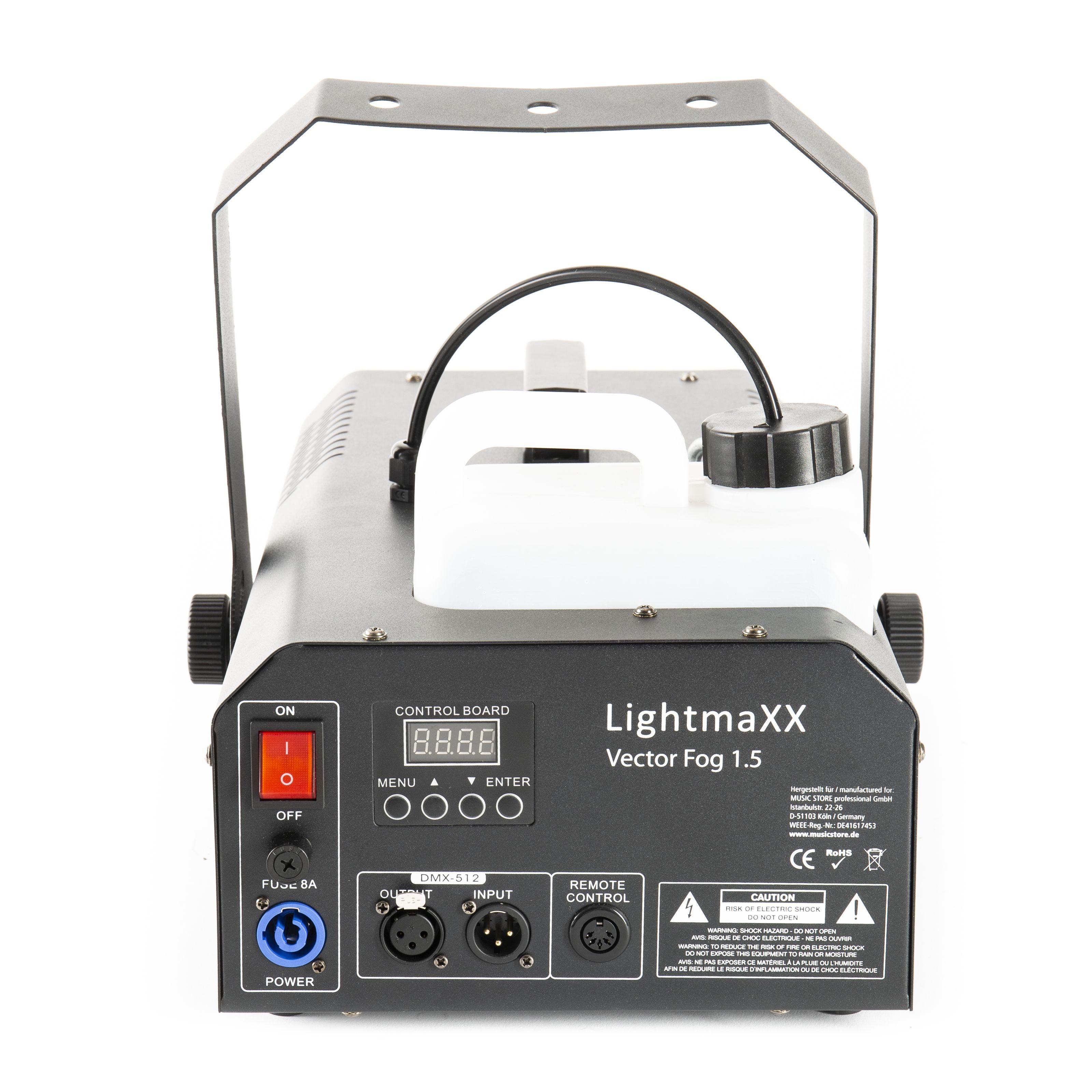 lightmaXX Discolicht, Vector DMX, Nebelmaschine Watt, - Wireless 1500 Fog 1.5 Rem