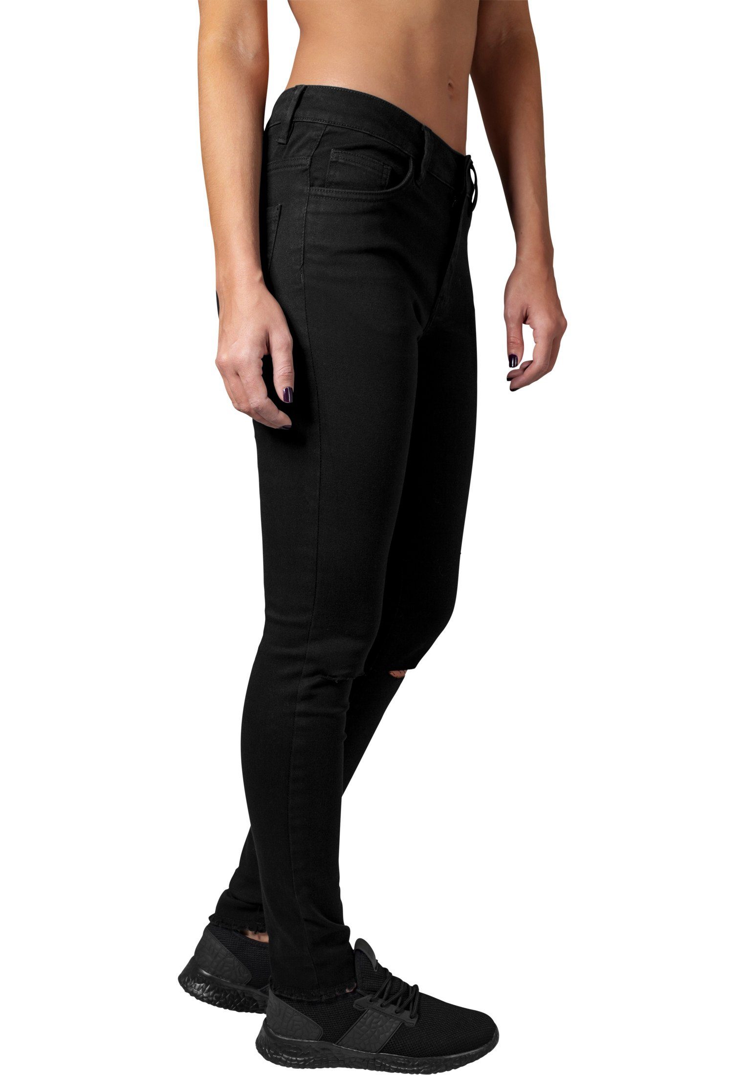 URBAN CLASSICS Skinny-fit-Jeans TB1538 black Cut Knee