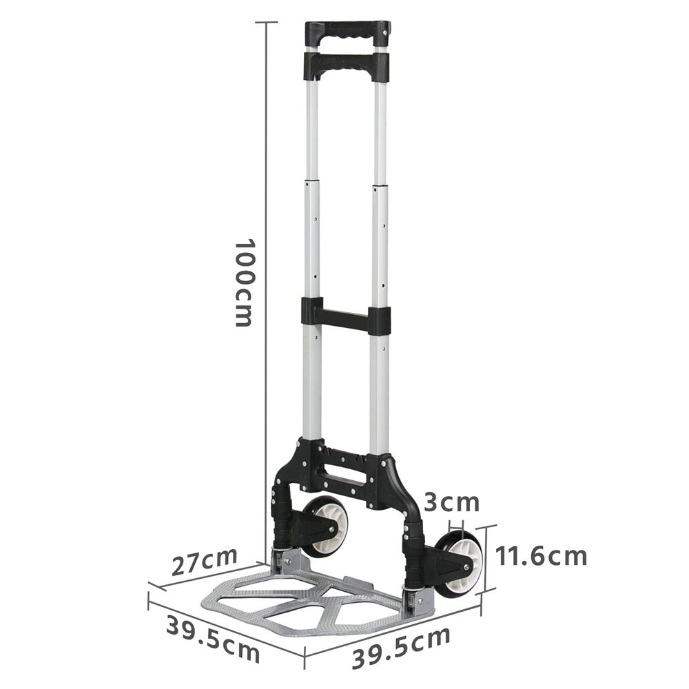 Yaheetech Folding Sack Truck Shopping Trolley, Aluminum Hand Truck Transport Cart up to 80 kg Aluminum Cart